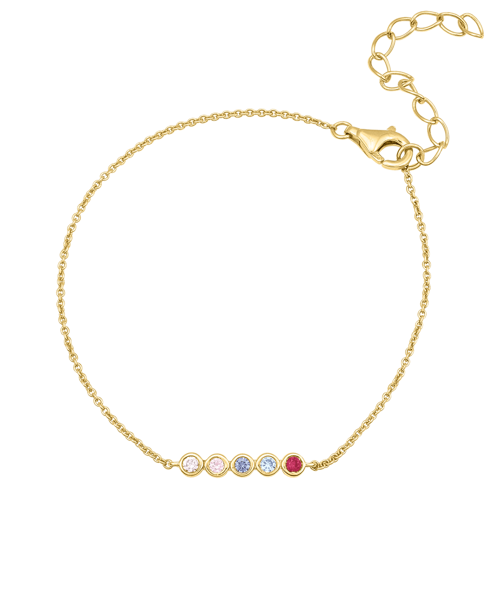 Bracelet Chaine Pierres Précieuses - Or Jaune Plaqué 18 carats Bracelets magal-dev 1 Pierre Précieuse 15cm + 2.5cm chaînette d'extension (Poignet: Small - Medium) 