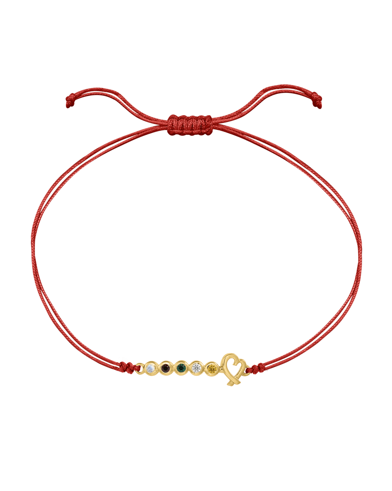 Bracelet Pierres Précieuses Mon Amour - Or Jaune 14 carats Bracelets 14K Solid Gold Rouge 2 