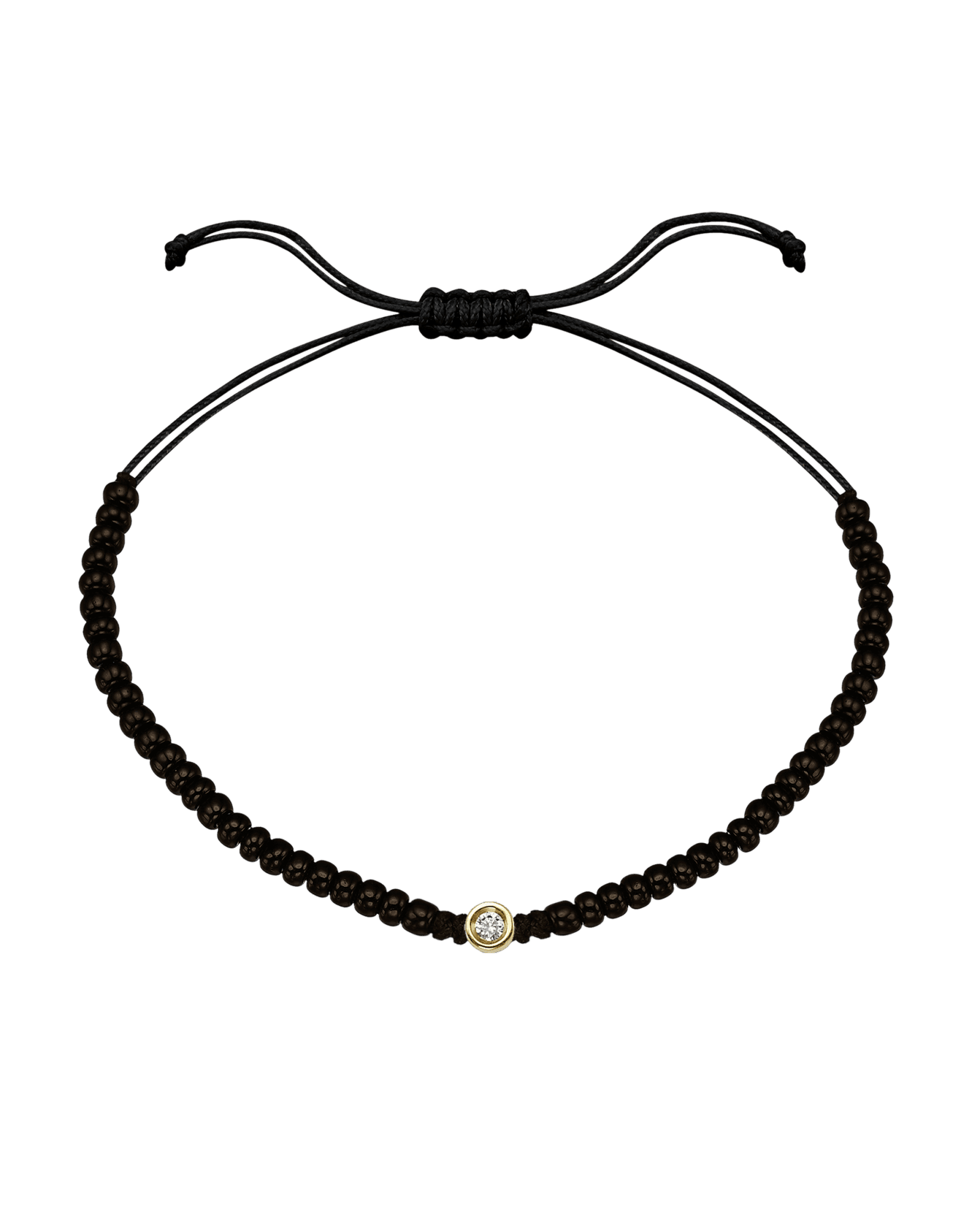 Le String of Love Onyx Noir - Or Jaune 14 carats Bracelets magal-dev Small: 0.03 carats 
