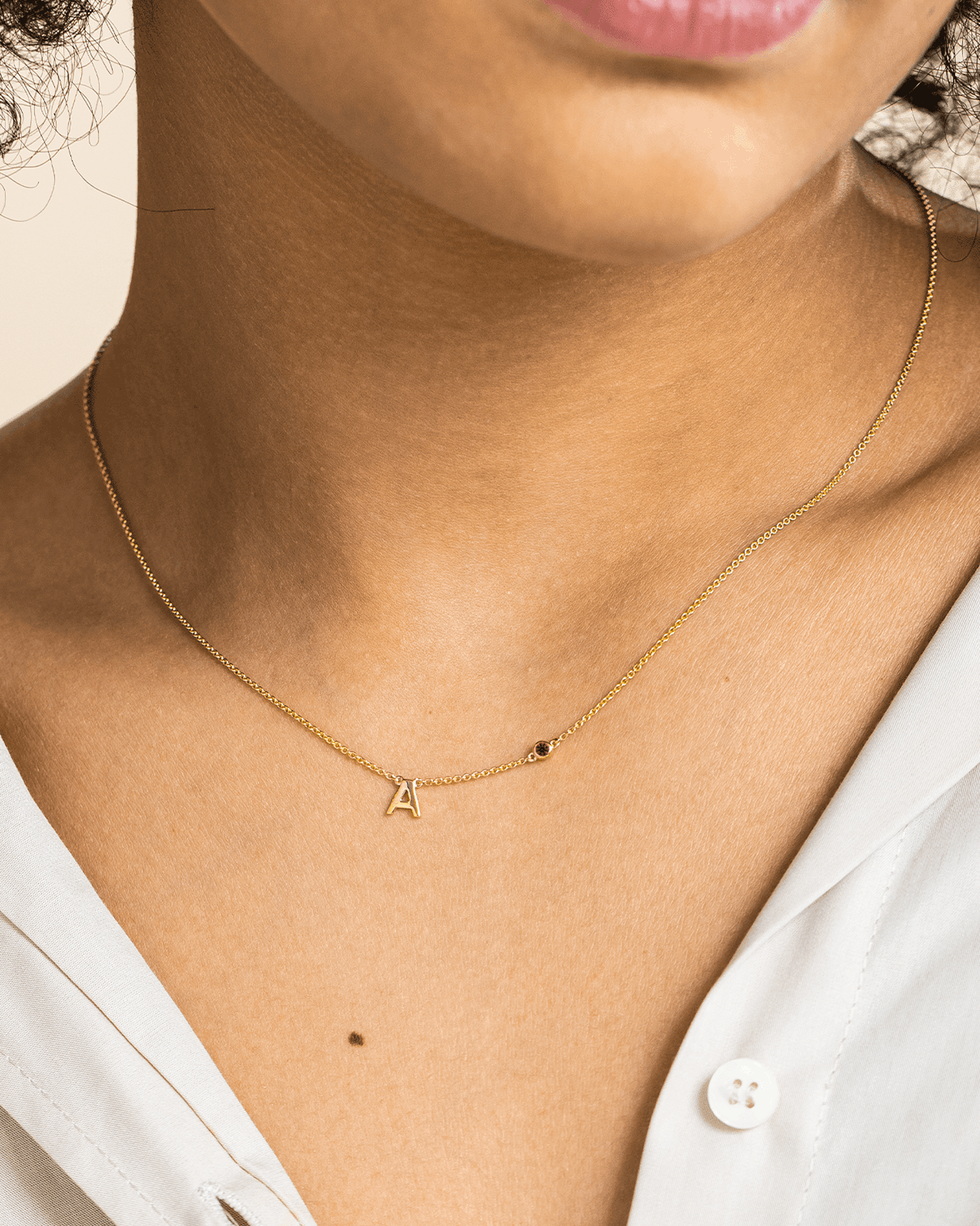 Initial Birthstone Necklace - 18K Rose Vermeil Necklaces magal-dev 