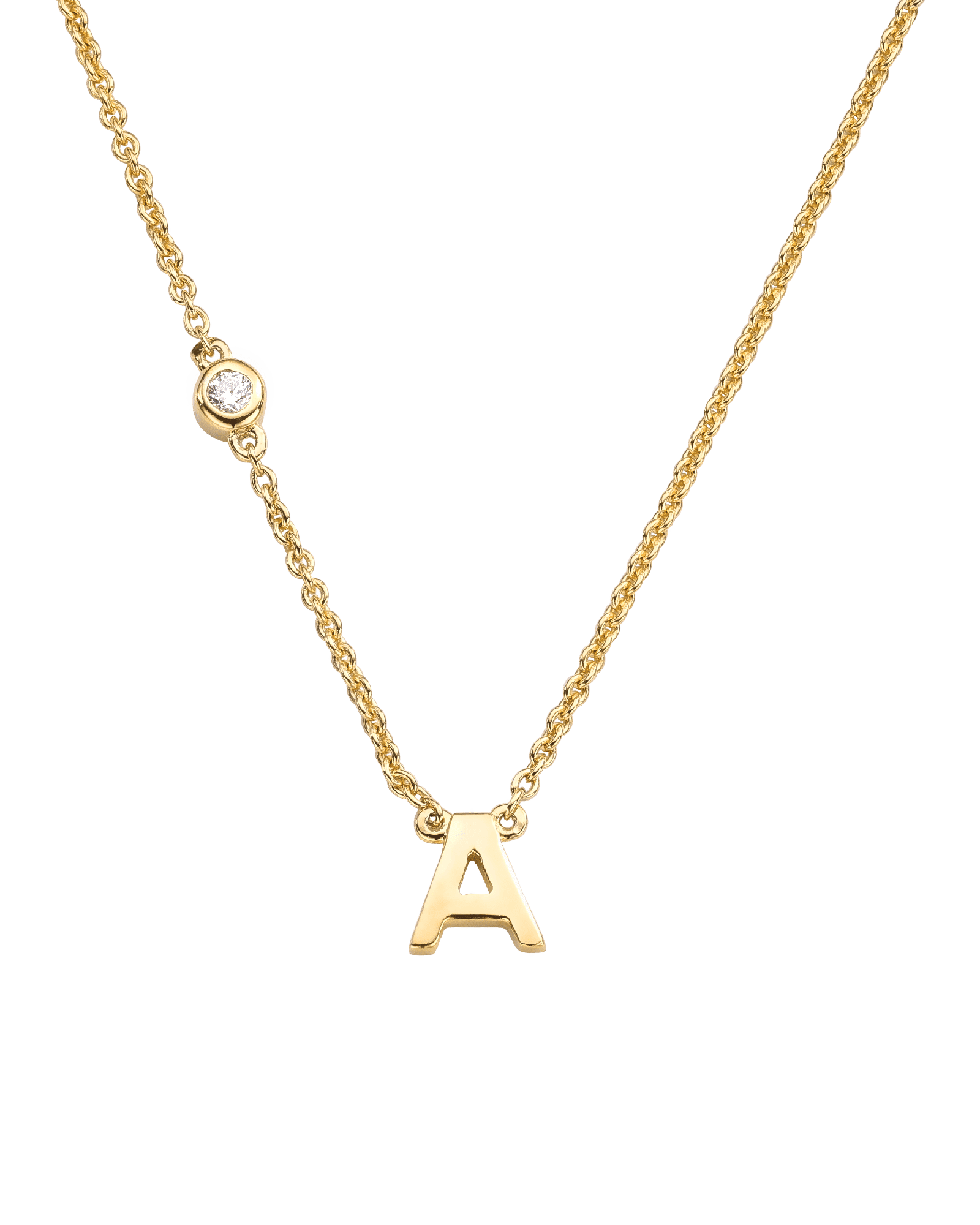 Collier Initial & Diamant(s) - Or Jaune Plaqué 18 carats Necklaces magal-dev 