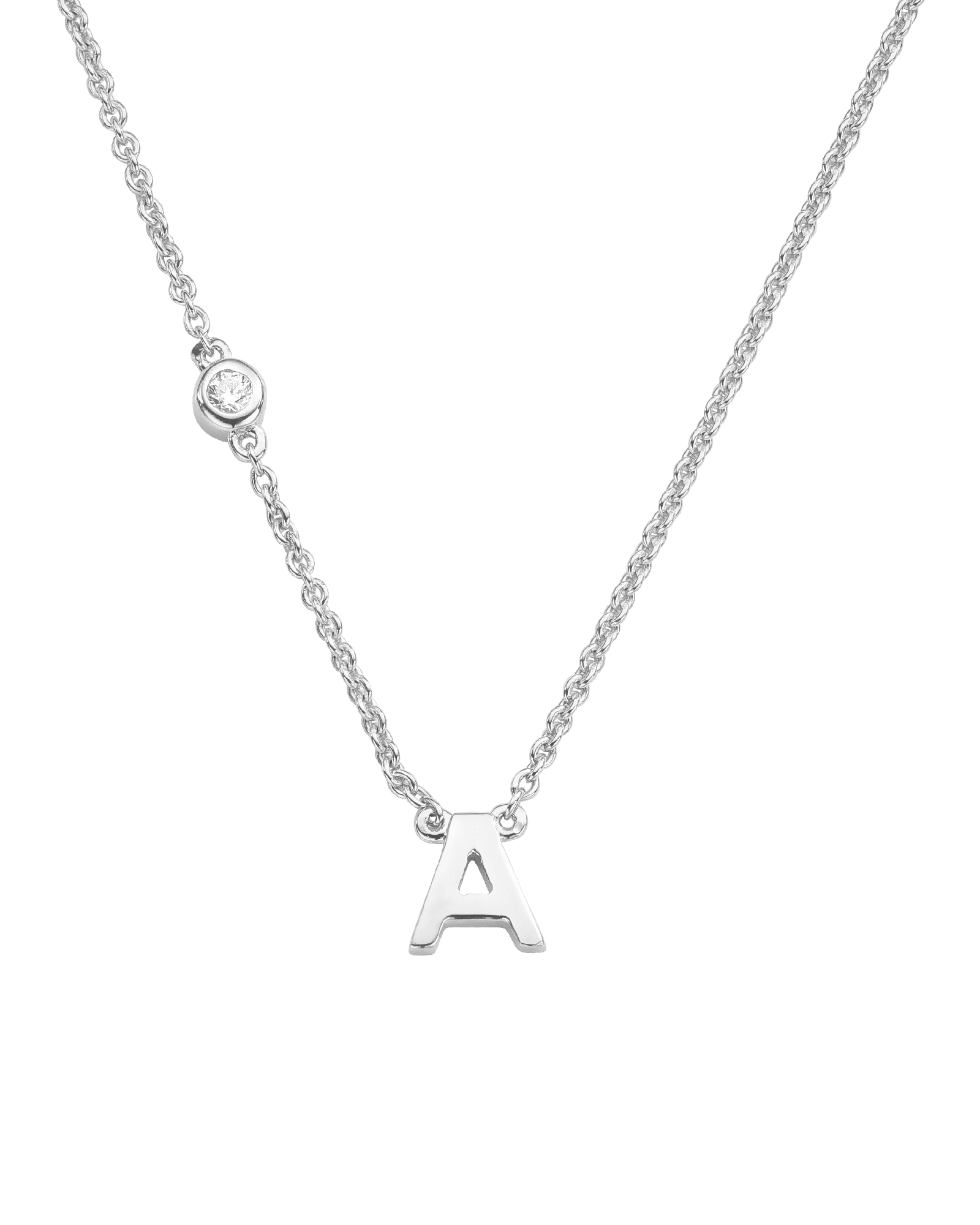 Collier Initial & Diamant(s) - Argent 925 Necklaces magal-dev 