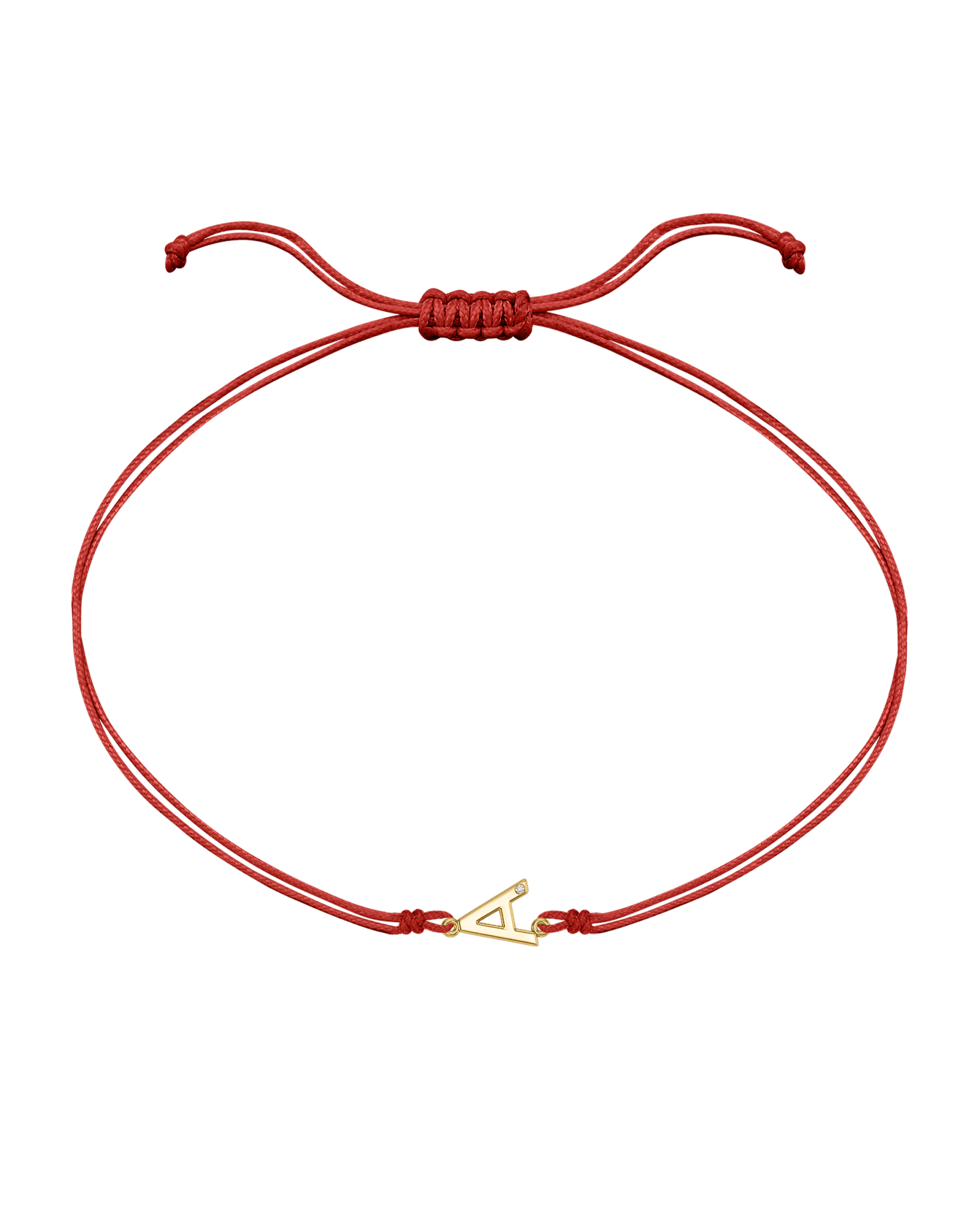Le String of Love Initiale - Or Jaune 14 carats Bracelets 14K Solid Gold Rouge 