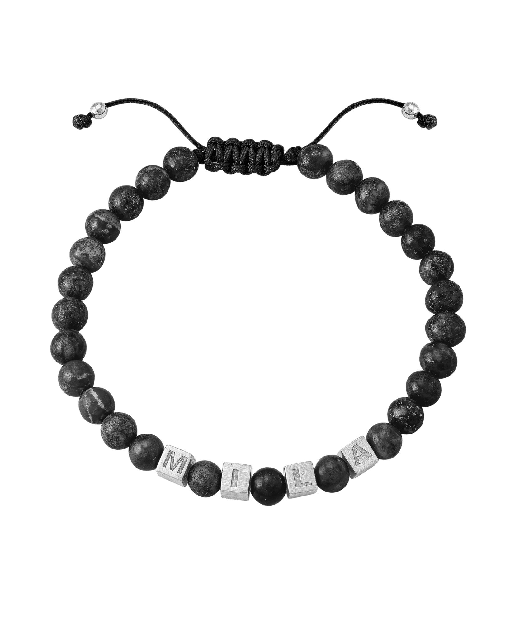 Bracelet Alpha Cubes - Argent 925 Bracelets magal-dev Perle de Lave Grise (Rupture de Stock) 1 