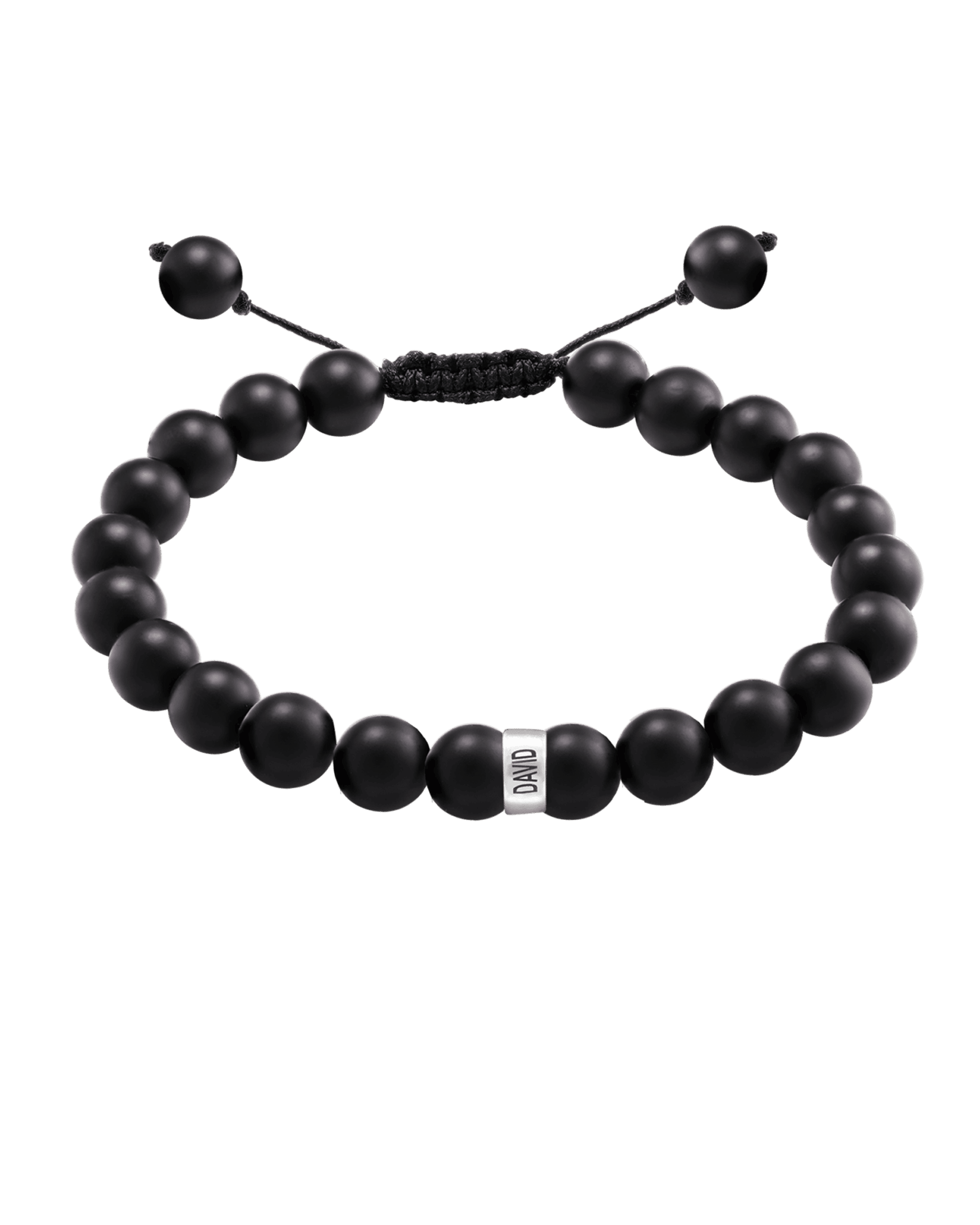 Bracelet Onyx Naturel Personnalisable - Or Blanc 14 carats Bracelets magal-dev 1 Lien 