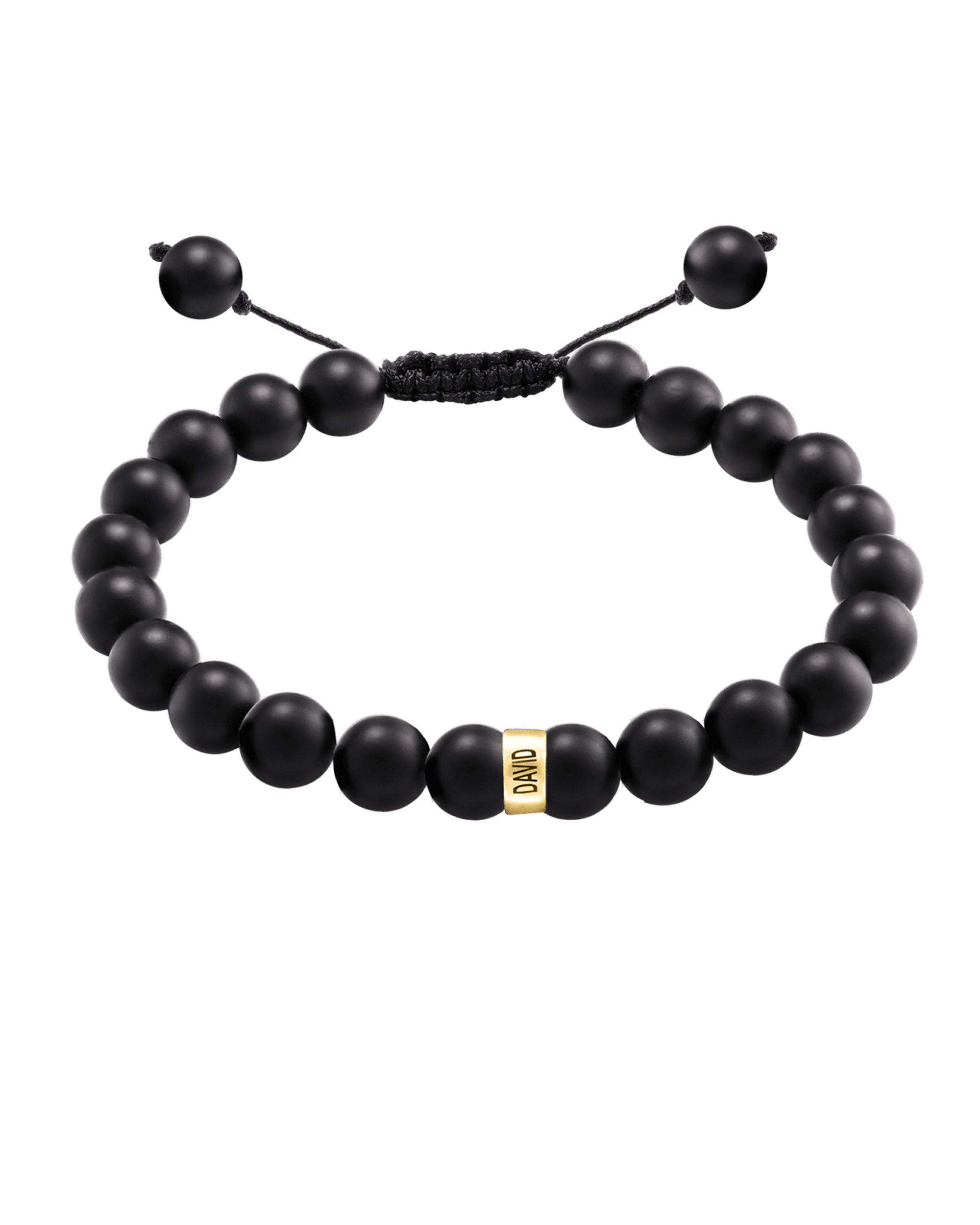 Bracelet Onyx Naturel Personnalisable - Or Jaune 14 carats Bracelets magal-dev 1 Lien 