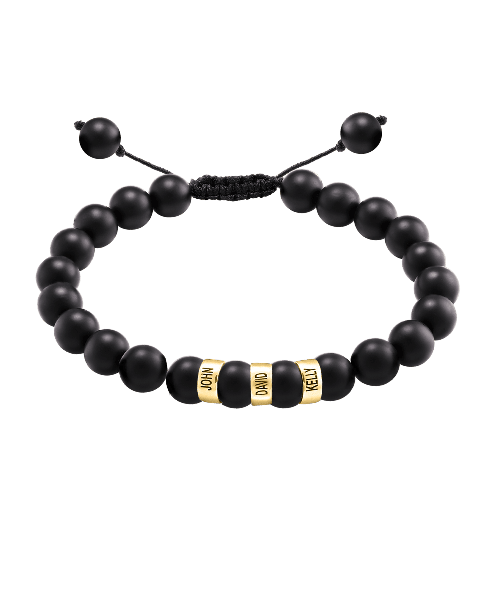 Bracelet Onyx Naturel Personnalisable - Or Jaune 14 carats Bracelets magal-dev 3 Lien(s) 
