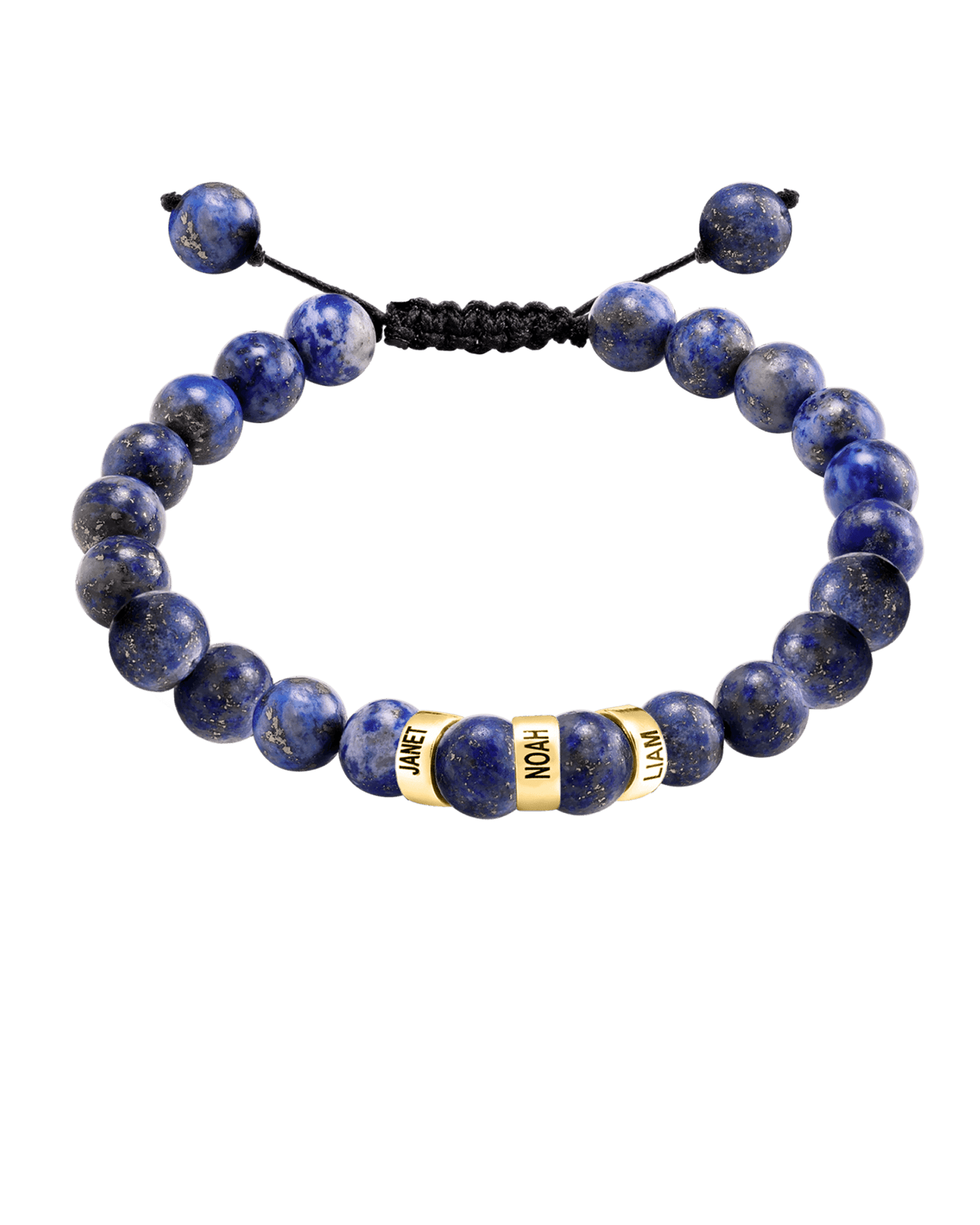 Bracelet de Perles de Lapis-Lazuli Bleu - Or Jaune 14 carats Bracelets magal-dev 3 Lien(s) 