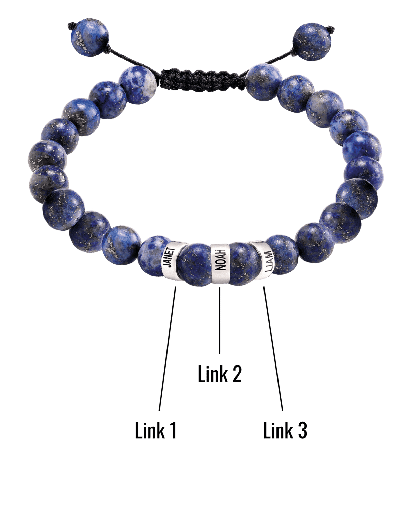 Bracelet de Perles de Lapis-Lazuli Bleu - Argent 925 Bracelets magal-dev 