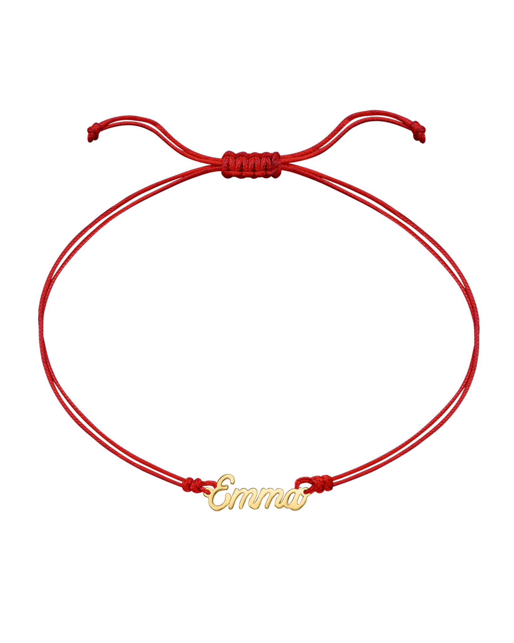 Le String of Love Prénom - Or Jaune 14 carats Bracelets 14K Solid Gold Rouge 1 