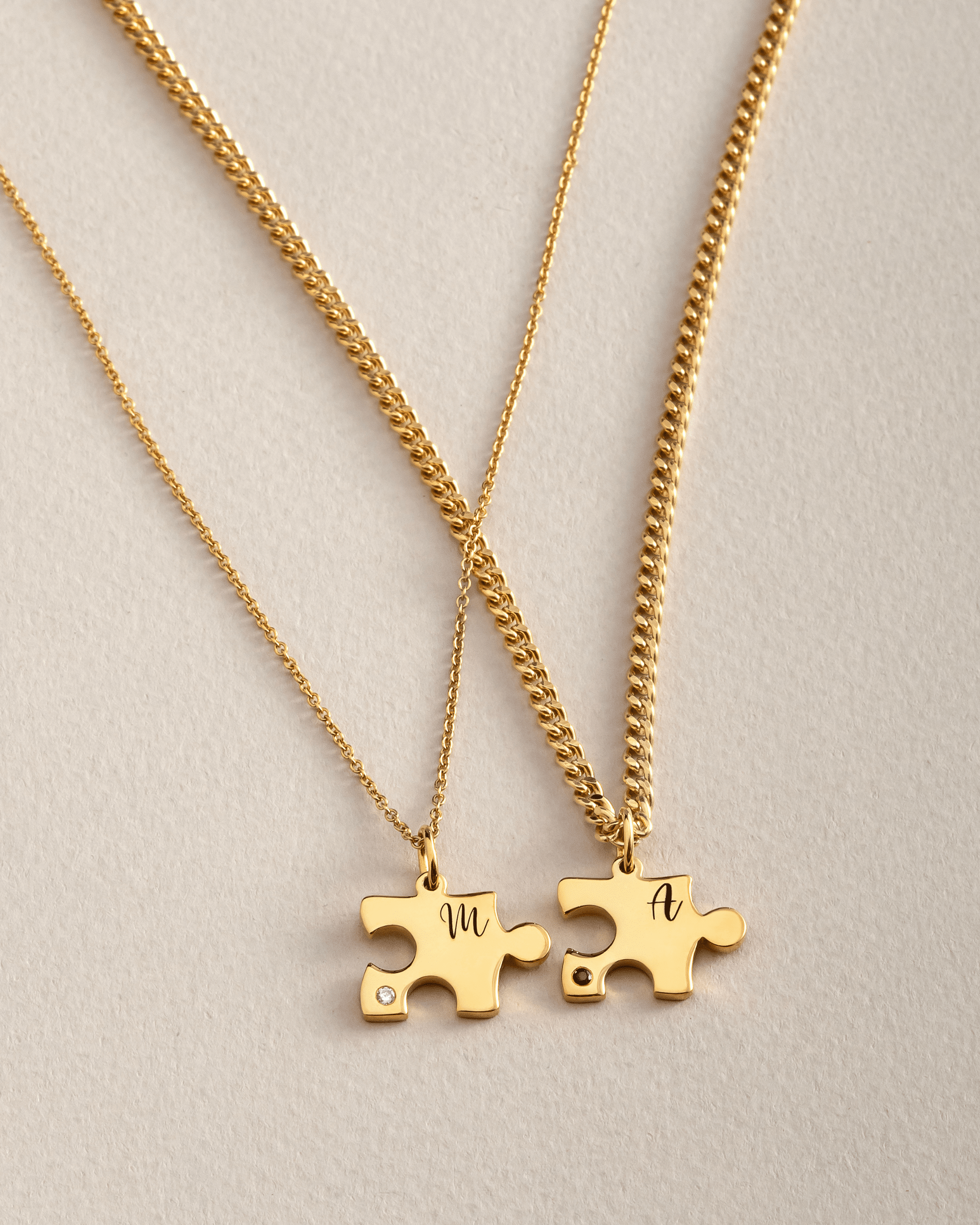 Puzzle Necklaces for Couple - 18K Gold Vermeil Necklaces magal-dev 