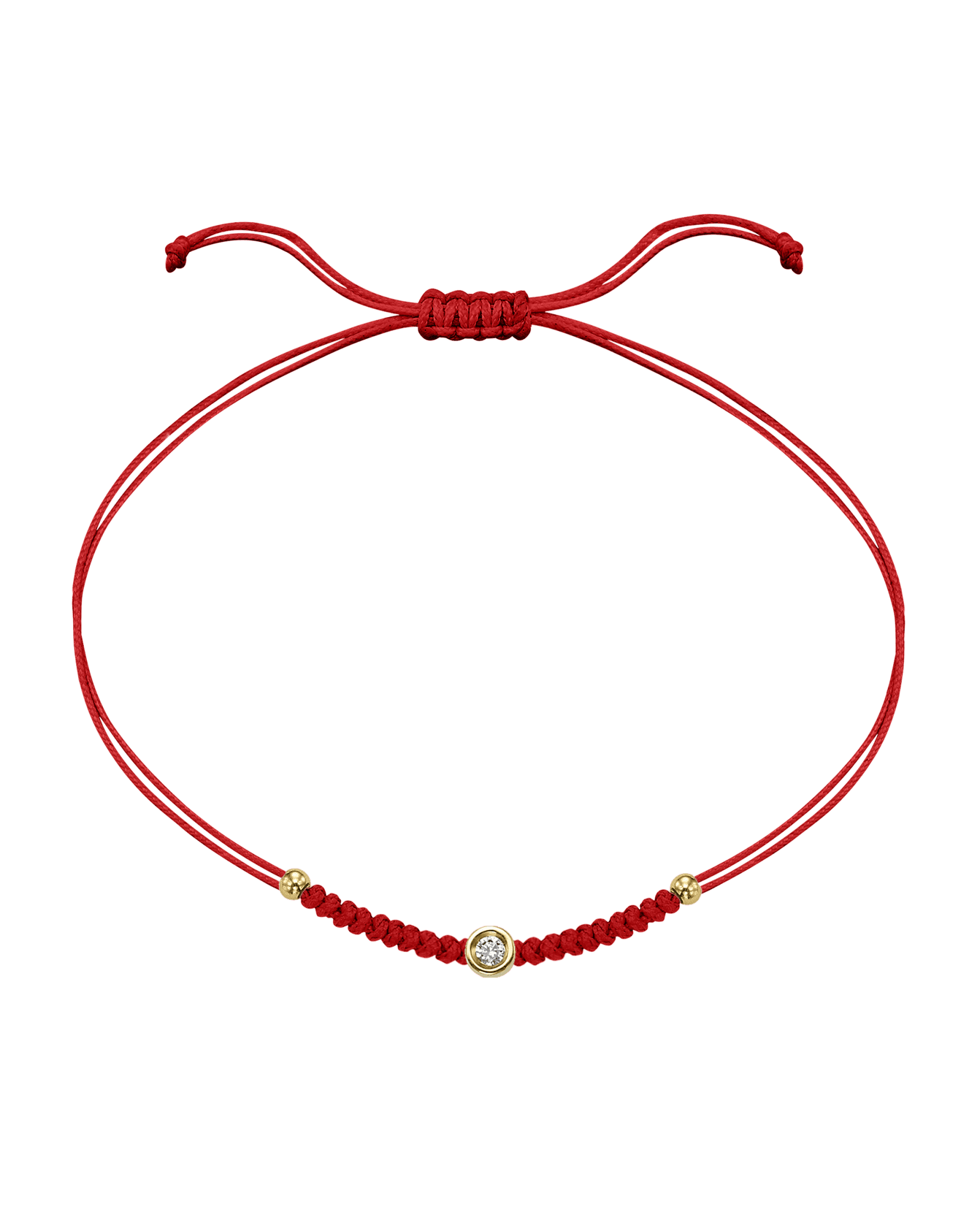 Le String of Love Boules D'or - Or Jaune 14 carats Bracelet 14K Solid Gold Rouge Small: 0.03 carats 