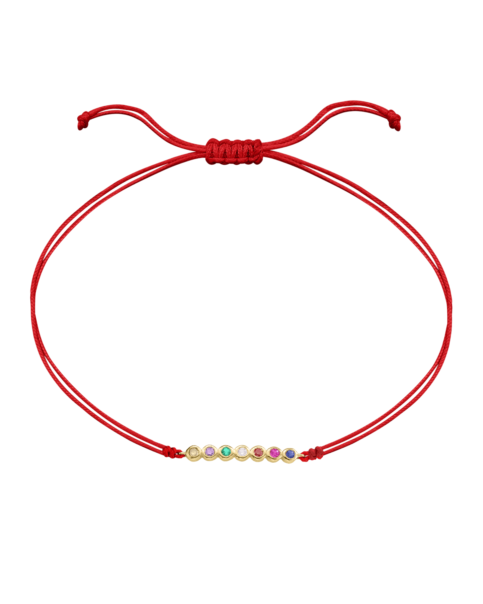 Bracelet Pierres Précieuses - Or Jaune Plaqué 18 carats Bracelets Gold Vermeil Rouge 2 