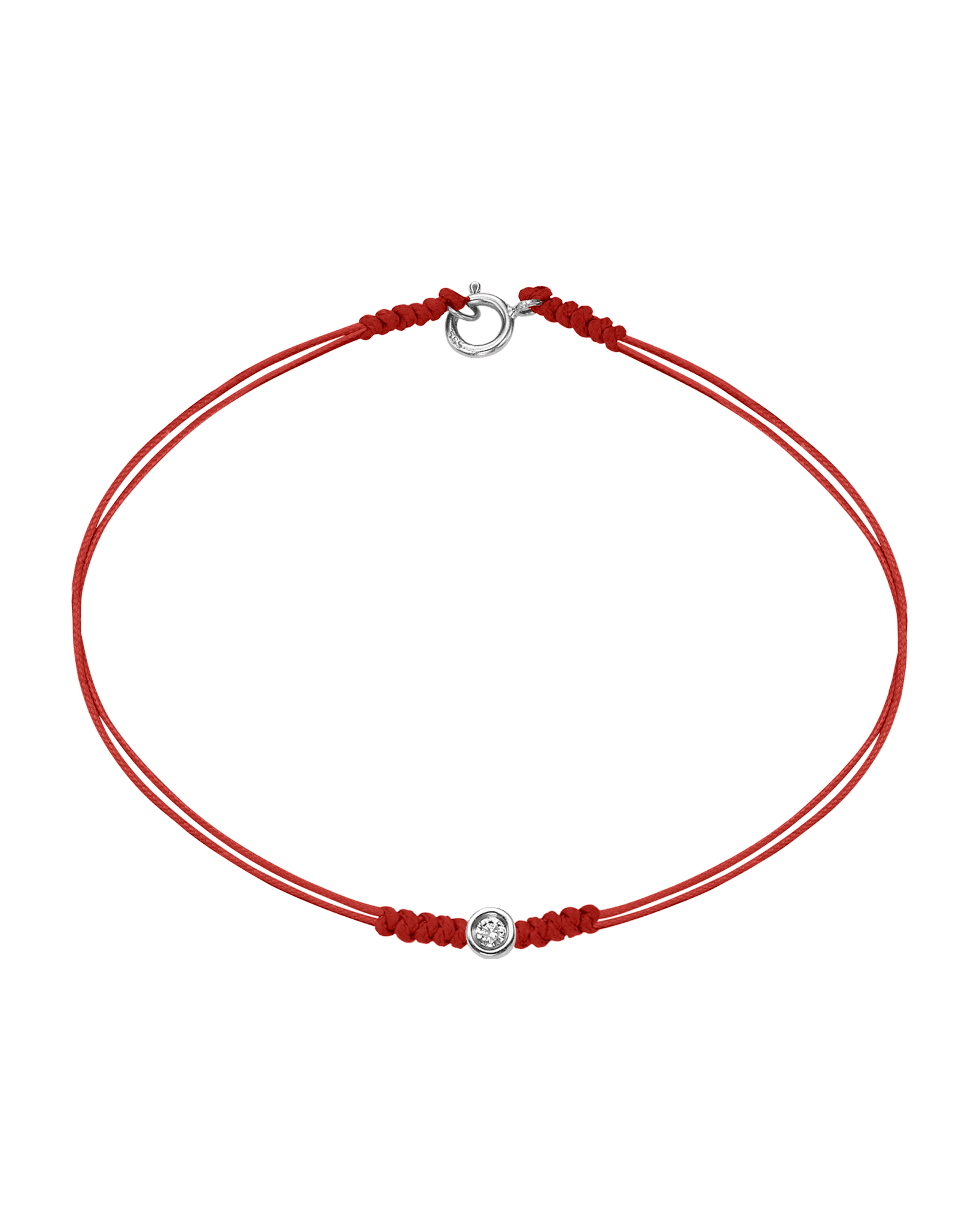 Le String of Love avec Fermoir - Or Blanc 14 carats Bracelets 14K Solid Gold Rouge Small: 0.03 carats Small - 6 Inches (15.5cm)