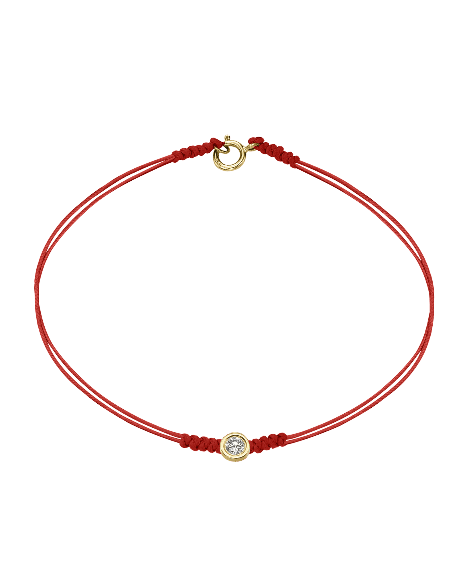Le String of Love avec Fermoir - Or Jaune 14 carats Bracelets 14K Solid Gold Rouge Large: 0.10 carats Small - 6 Inches (15.5cm)