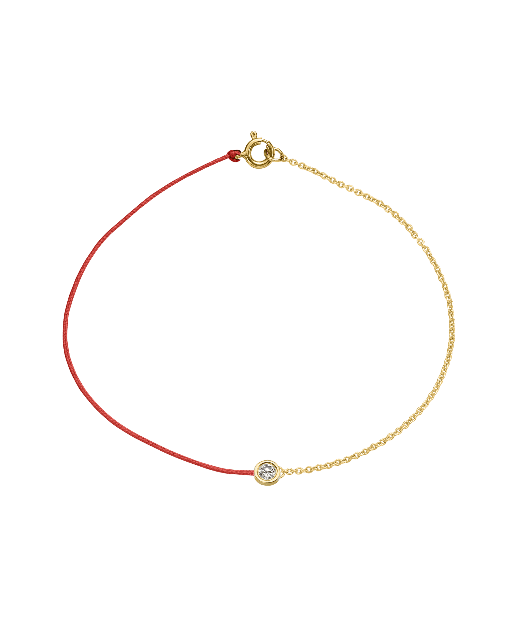 String of Love Chaînette - Or Jaune 14 carats Bracelet 14K Solid Gold Rouge Large: 0.10 carats Small 15cm