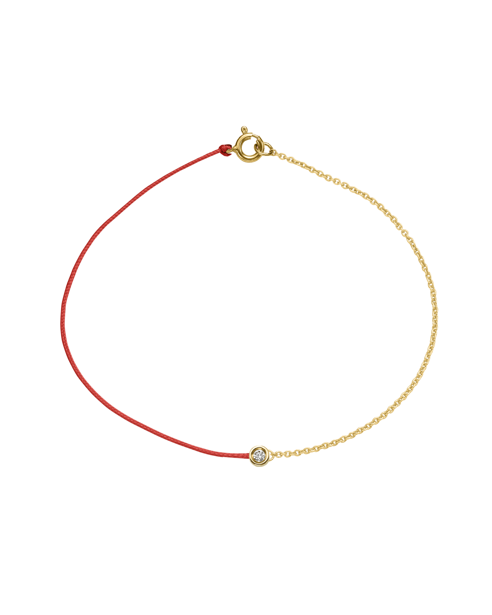 String of Love Chaînette - Or Jaune 14 carats Bracelet 14K Solid Gold Rouge Small: 0.03 carats Small 15cm