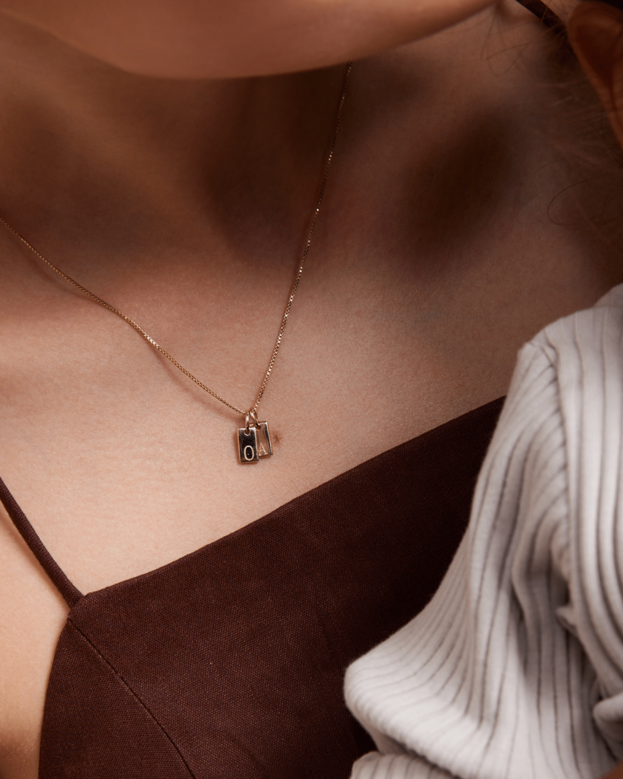 Mini Dog Tag Necklace in Silver or Gold – CAJ