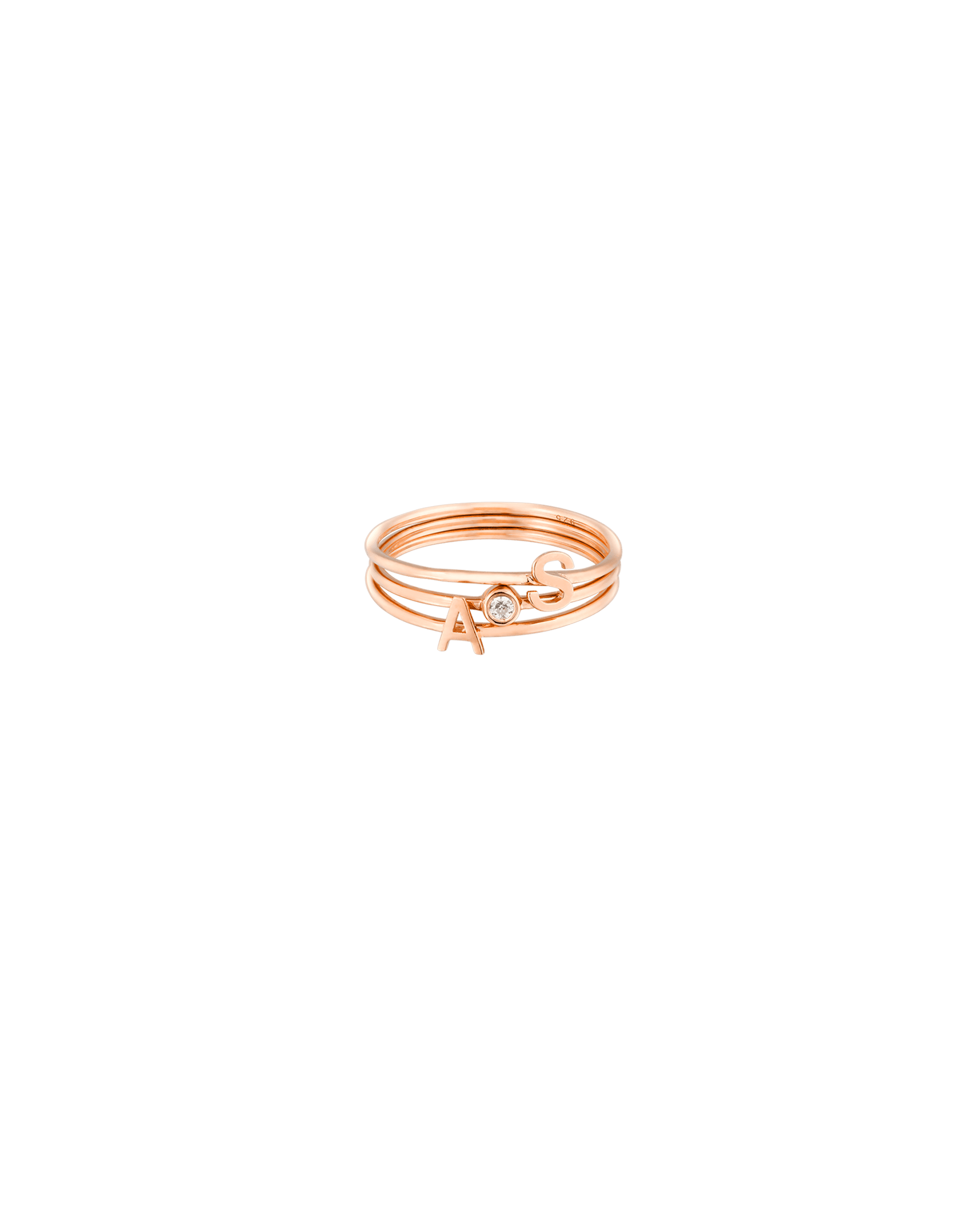 Stackable Initial Ring(s) - 14K Rose Gold Rings magal-dev 