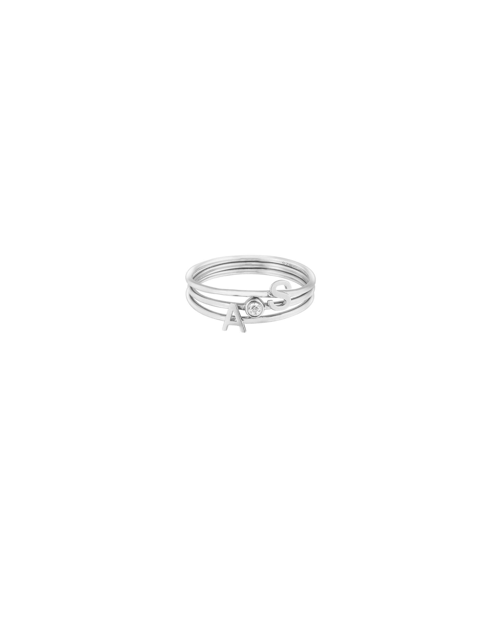 Stackable Initial Ring(s) - 14K White Gold Rings magal-dev 