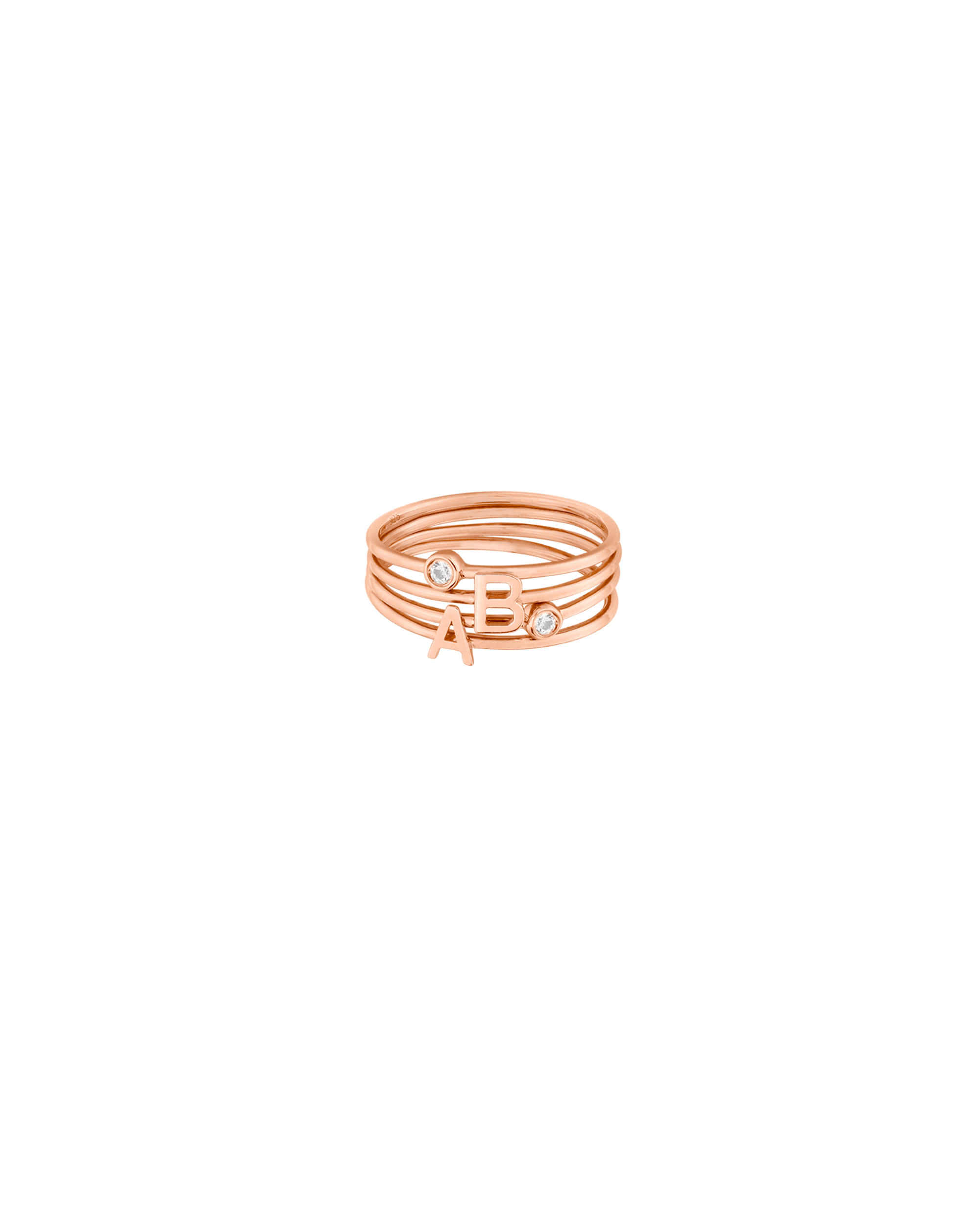 Stackable Initial Ring(s) - 18K Gold Vermeil Rings magal-dev 