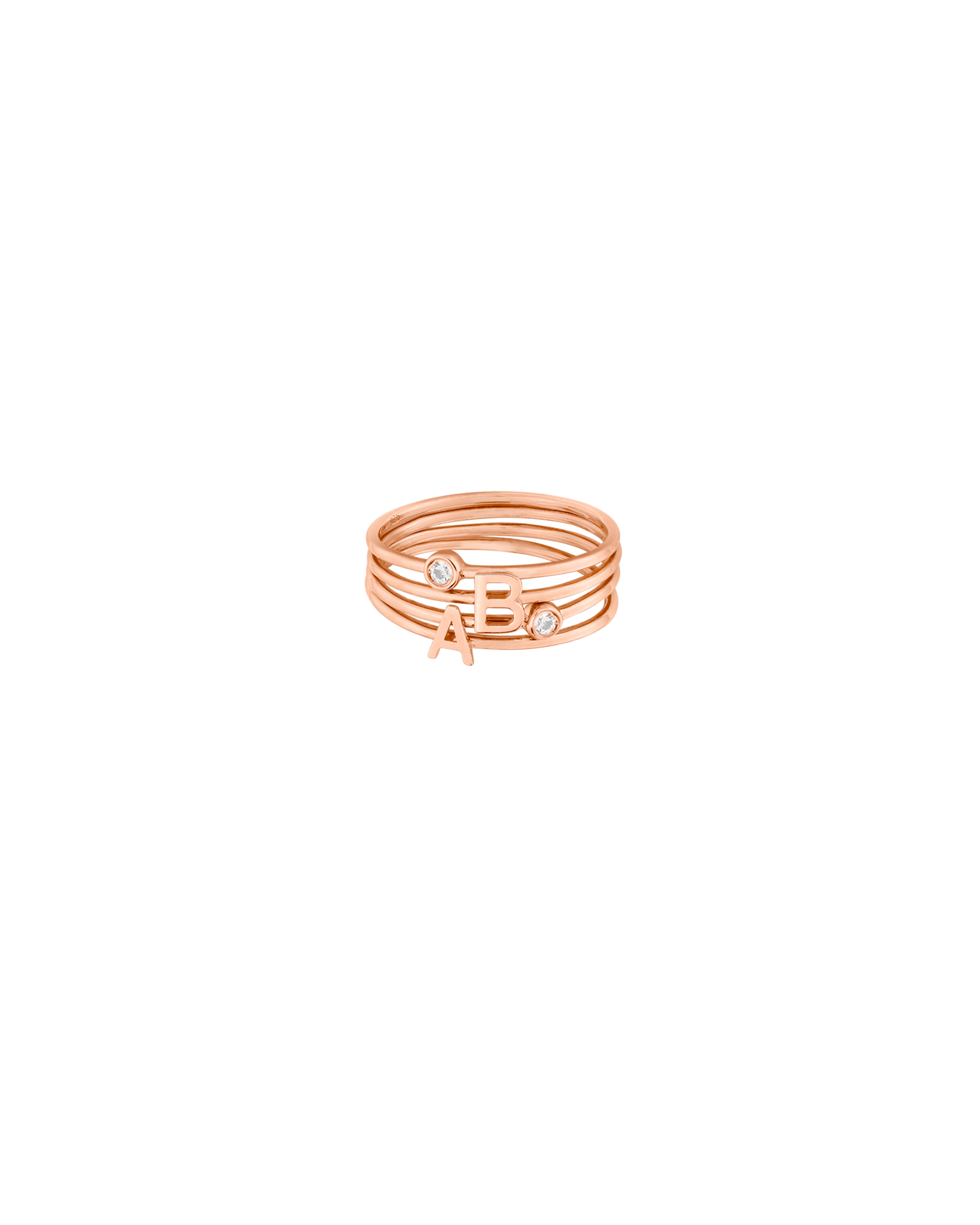 Stackable Initial Ring(s) - 14K Yellow Gold Rings magal-dev 