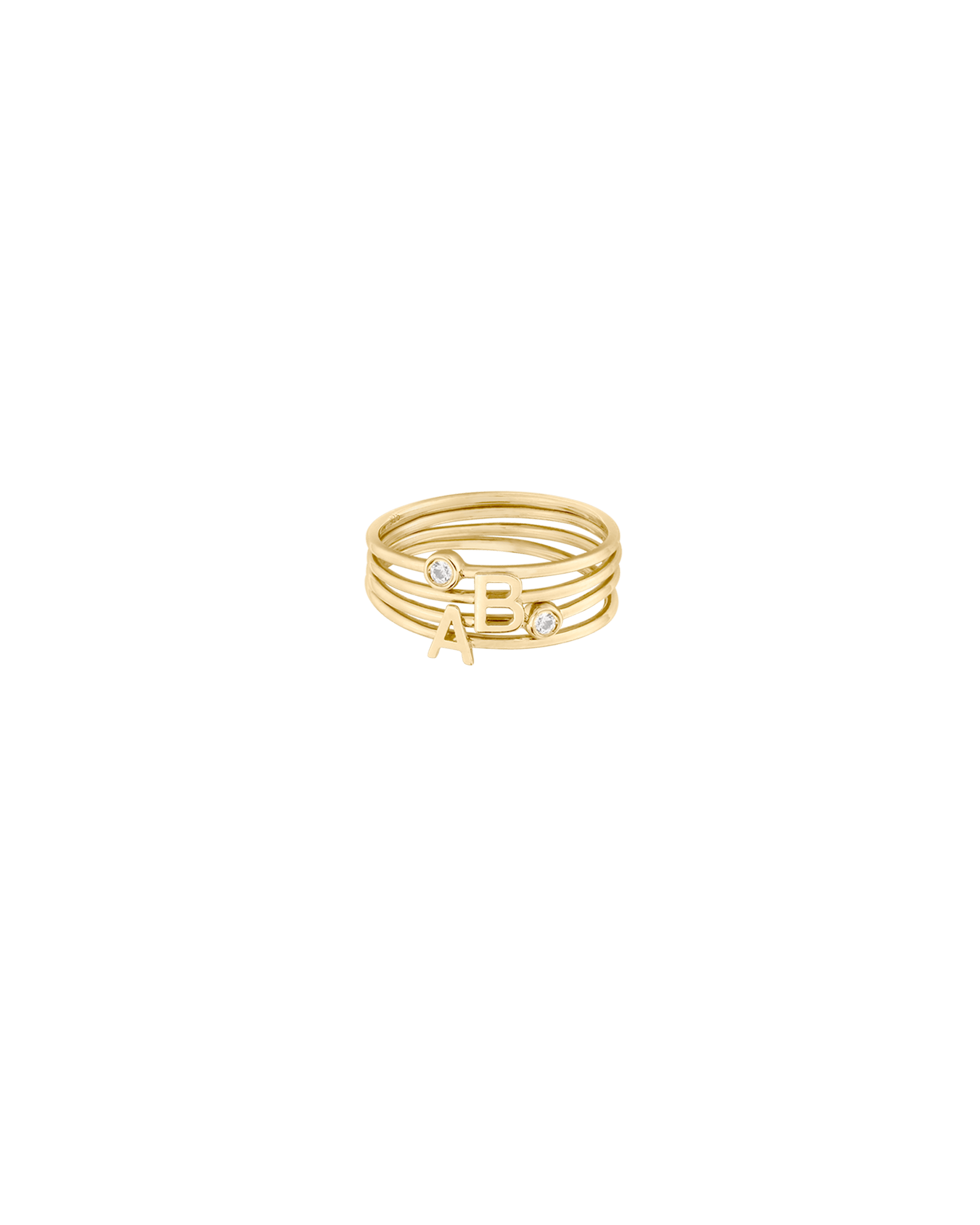 Stackable Initial Ring(s) - 18K Gold Vermeil Rings magal-dev 