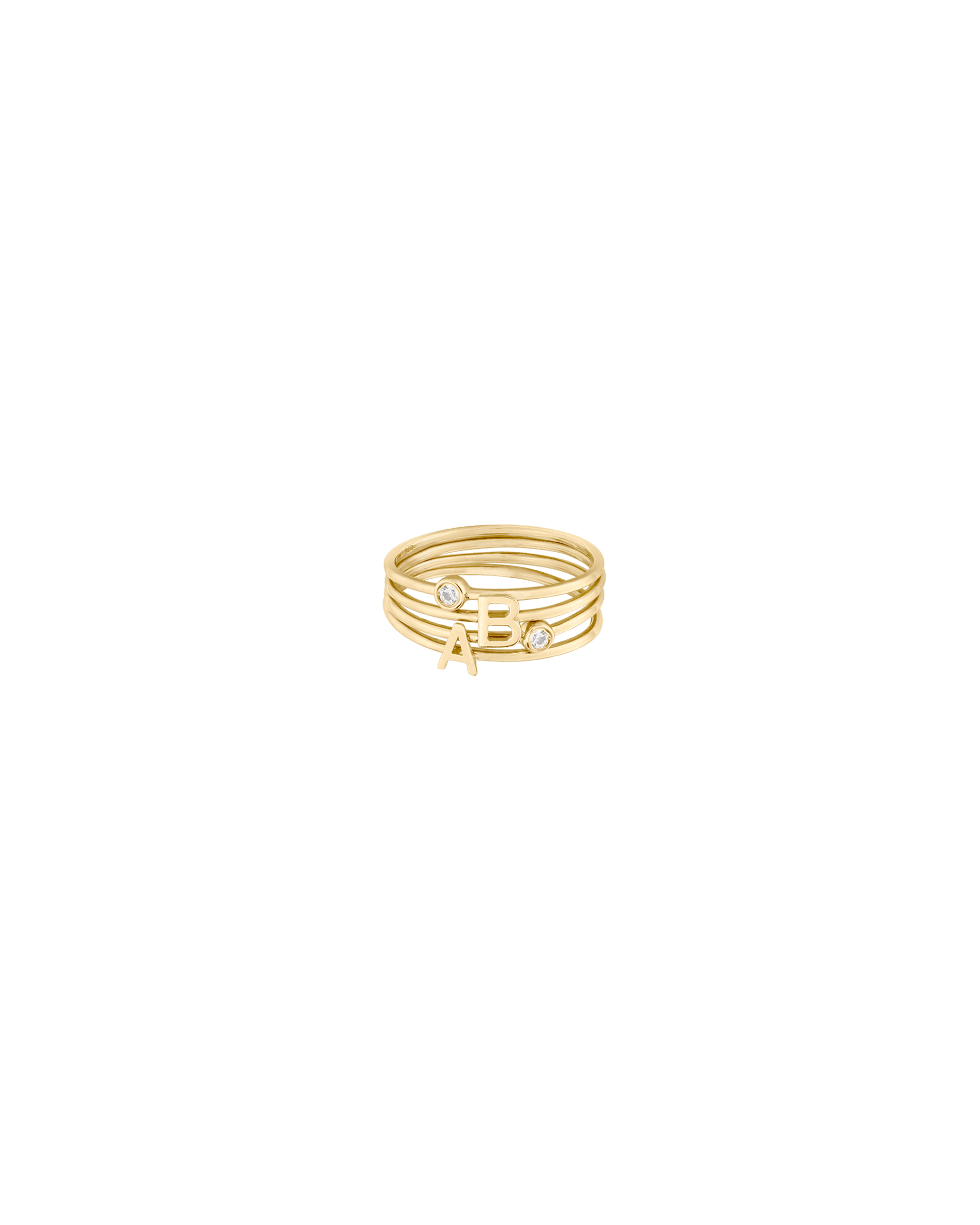 Stackable Initial Ring(s) - 18K Rose Vermeil Rings magal-dev 