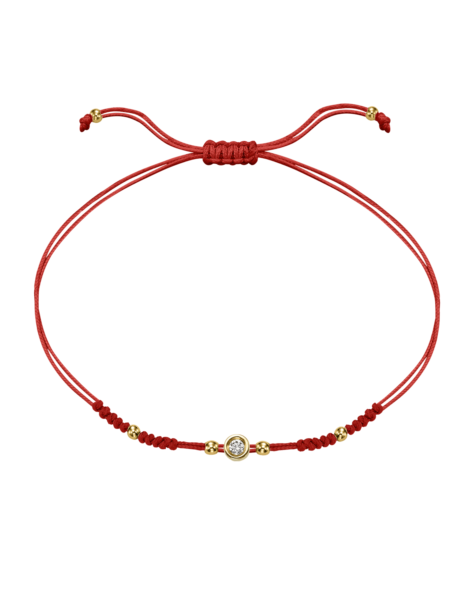 2022 Edit String of Love - 14K Yellow Gold Bracelets 14K Solid Gold Red Small: 0.03ct 