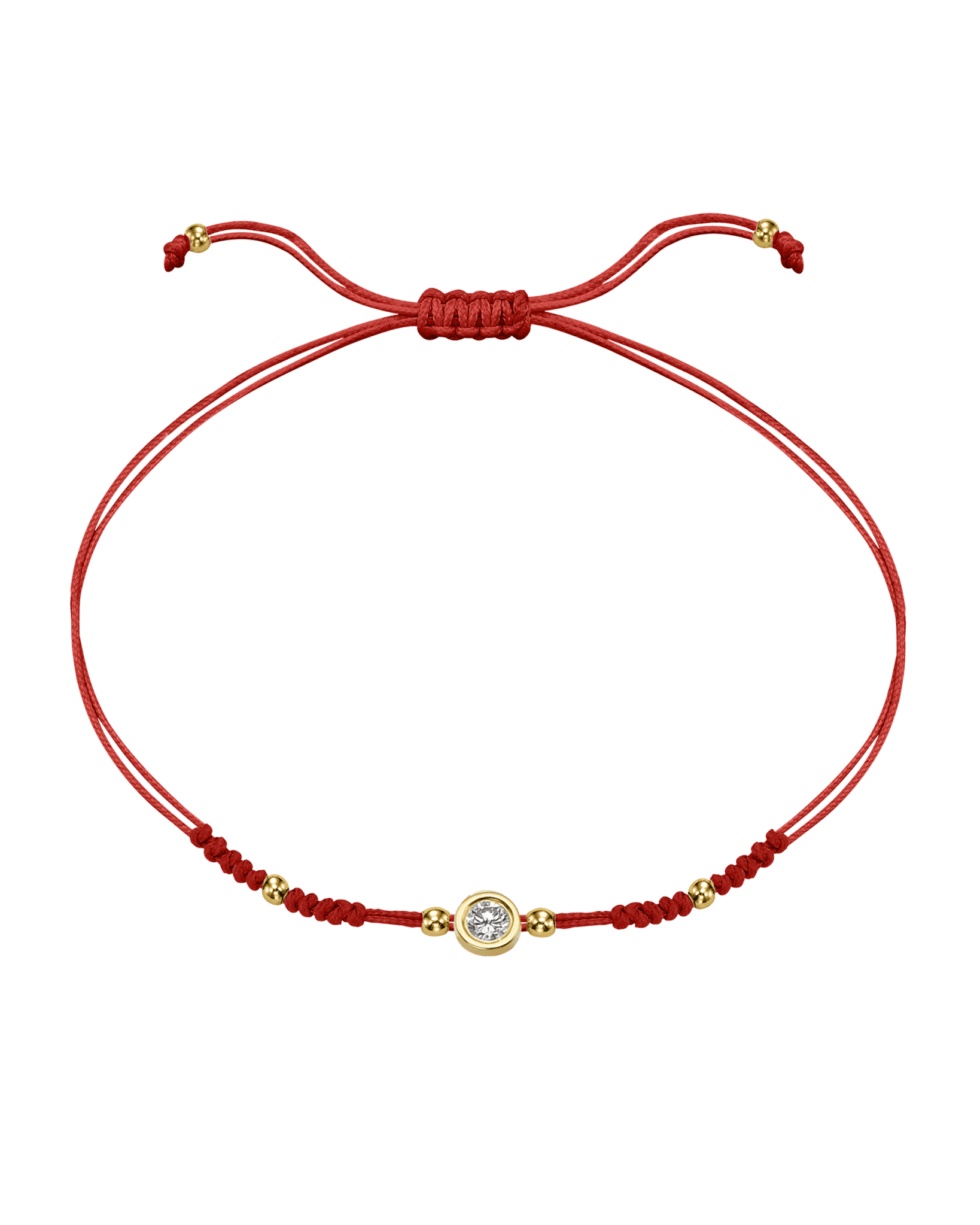 2022 Edit String of Love - 14K Yellow Gold Bracelets 14K Solid Gold Red Large: 0.1ct 