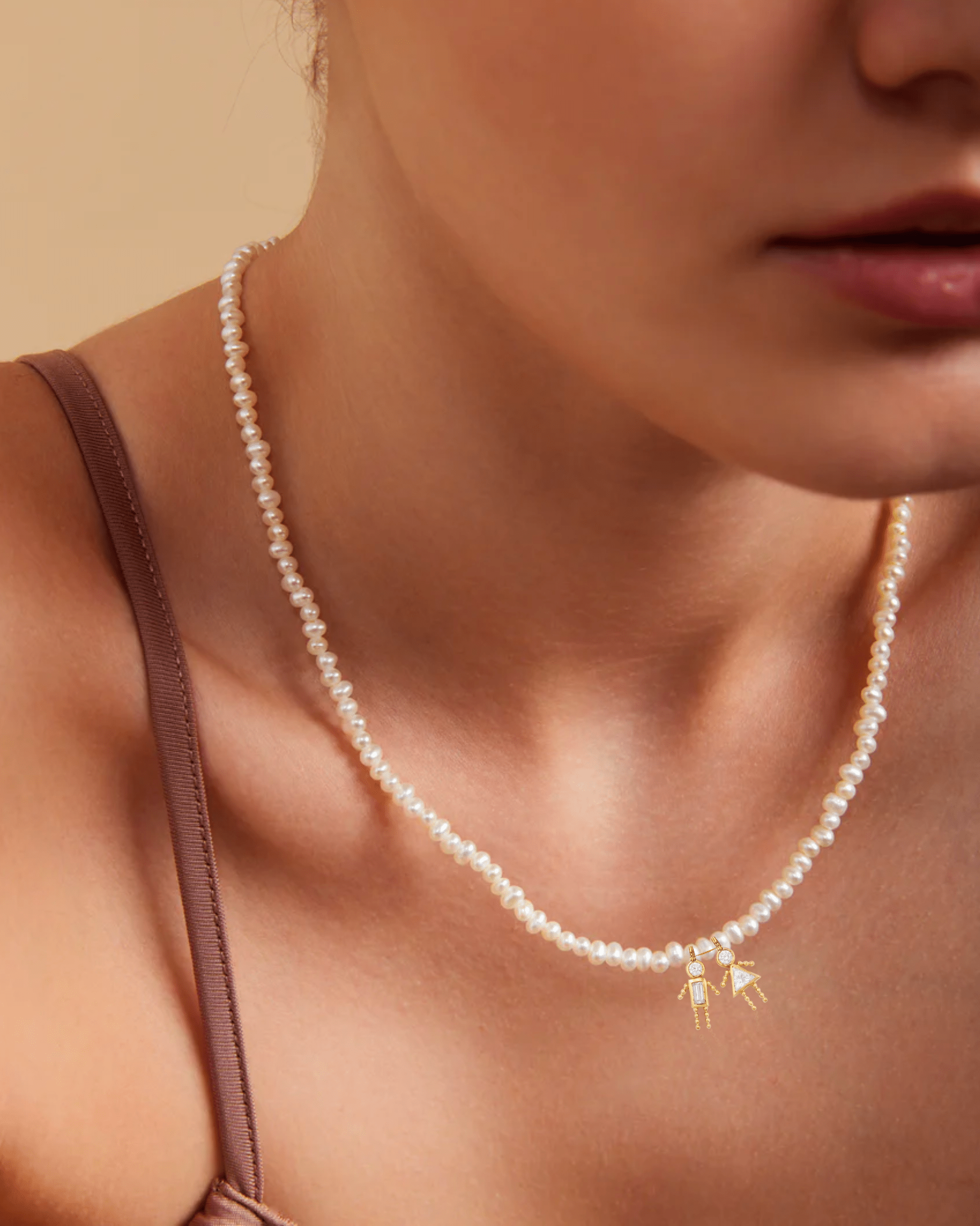 Mini Me Pearl Necklace - 18K Gold Vermeil Necklaces magal-dev 
