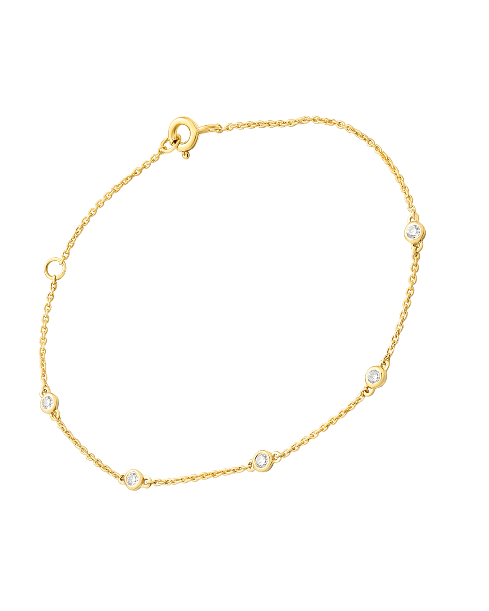 5 Diamond Bezel Bracelet - 14K Yellow Gold Bracelets magal-dev 