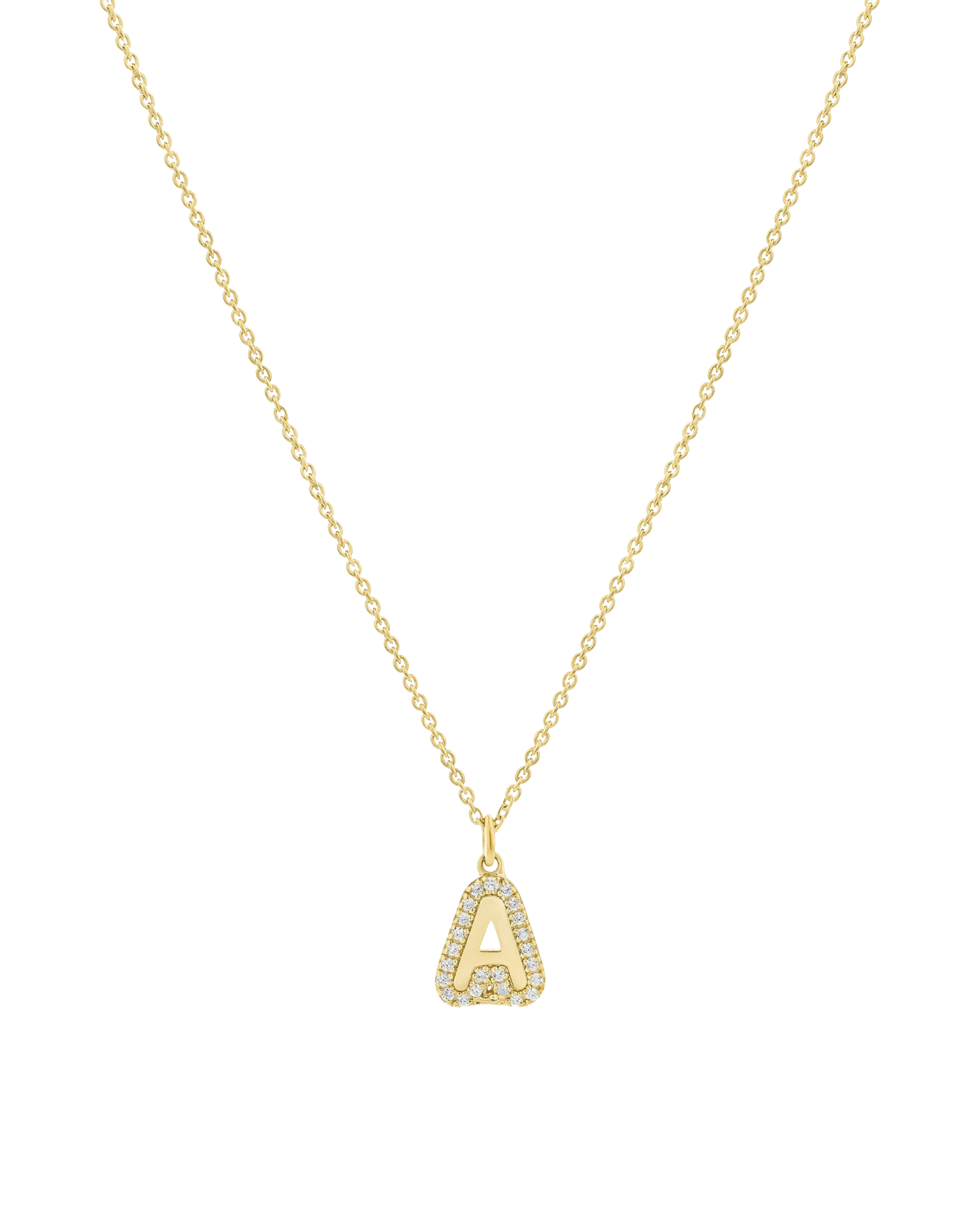 Bubble Initial Necklace - 18K Gold Vermeil Necklaces magal-dev 16" 