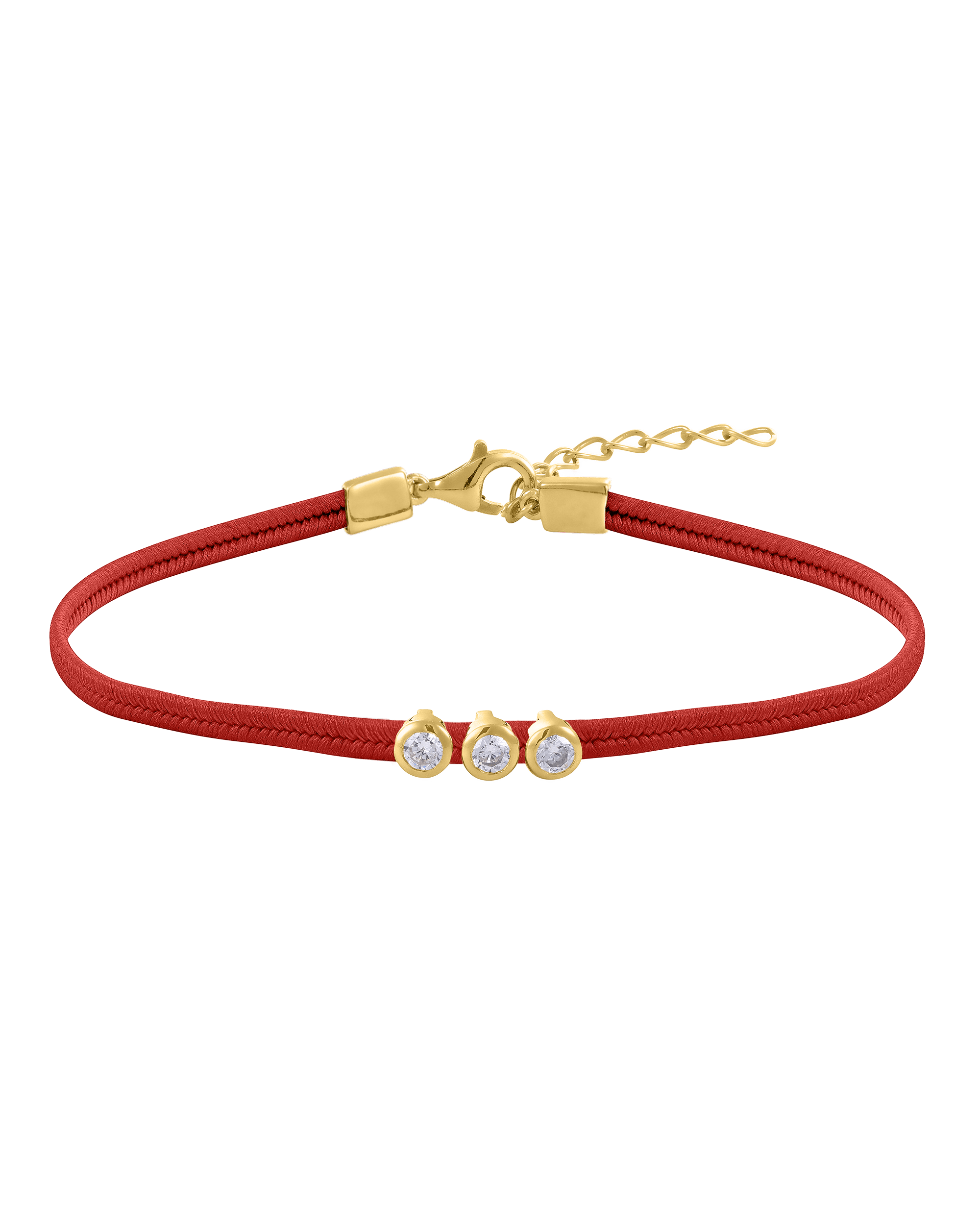 The Cord of Love - 18K Gold Vermeil Bracelets magal-dev 1 Diamond Red 