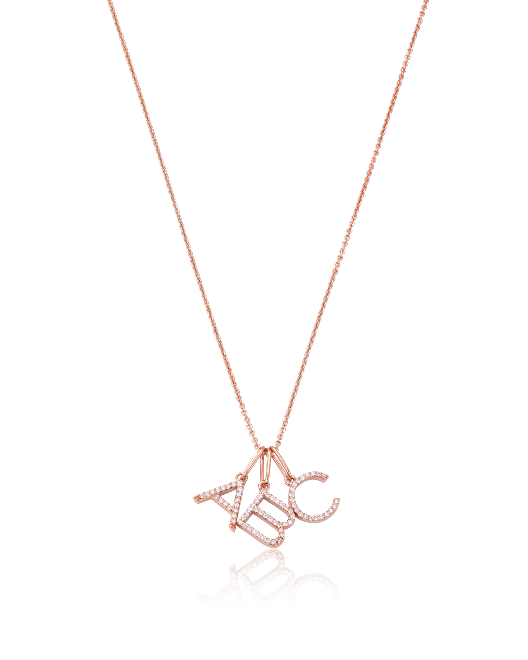 Frosted Initial Necklace - 14K White Gold Necklaces magal-dev 