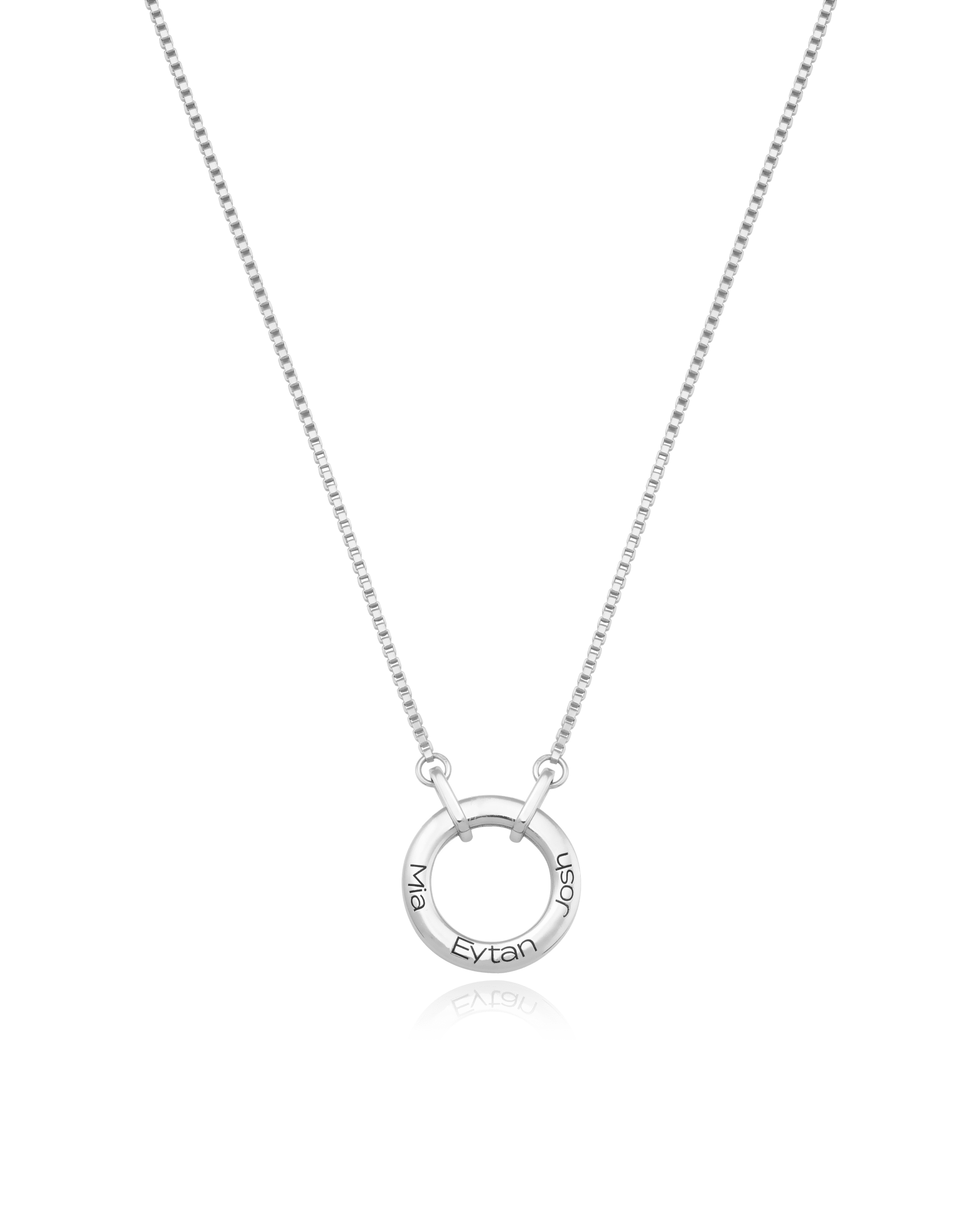 Sterling Silver Karma Necklace with a Textured Circle Pendant