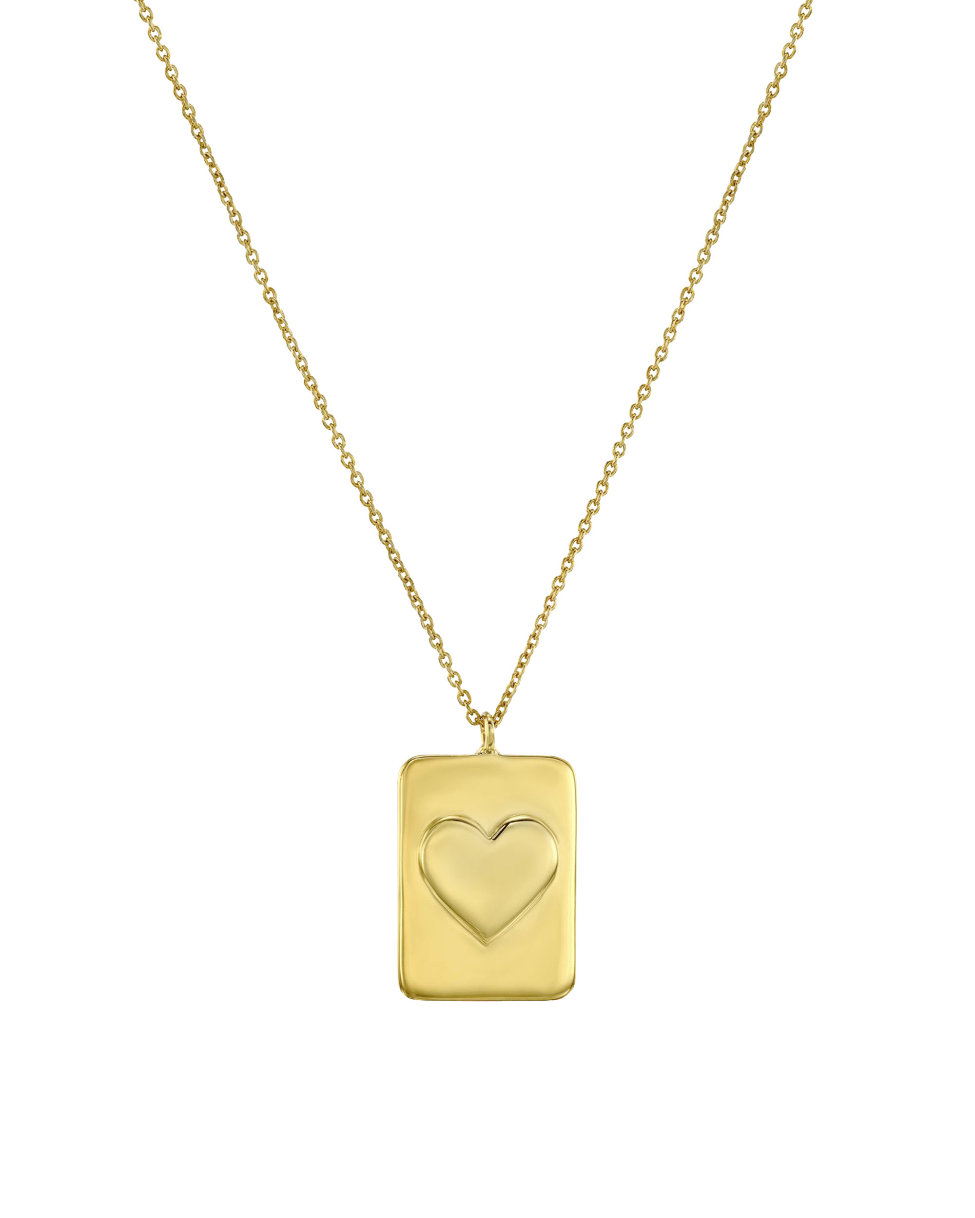 Heart Dogtag Necklace- 18K Gold Vermeil Necklaces magal-dev 14" 