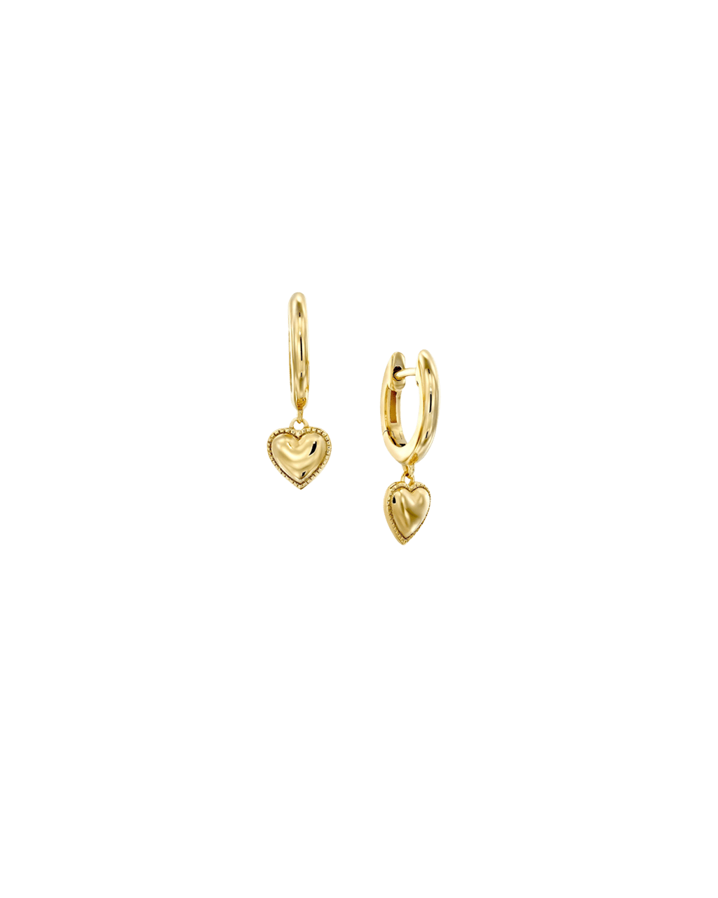 Heart Pendant Huggies- 18K Gold Vermeil Earrings magal-dev 
