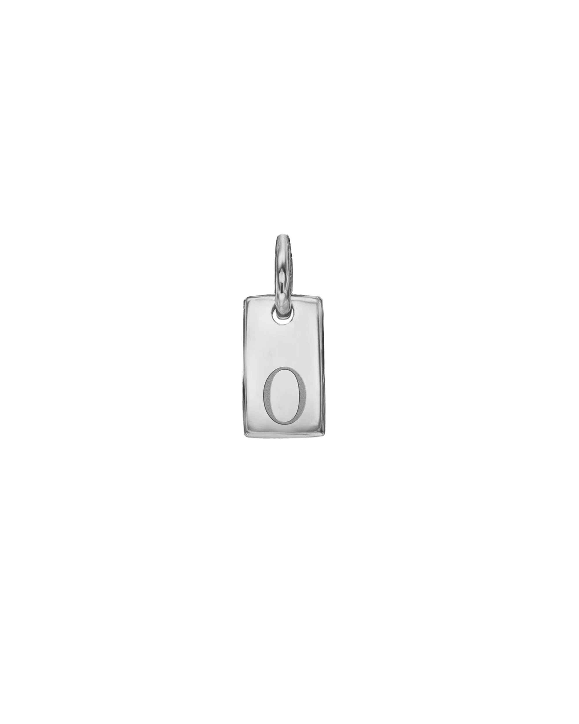 Mini Dog Tag Charm - 14K White Gold Charm magal-dev 