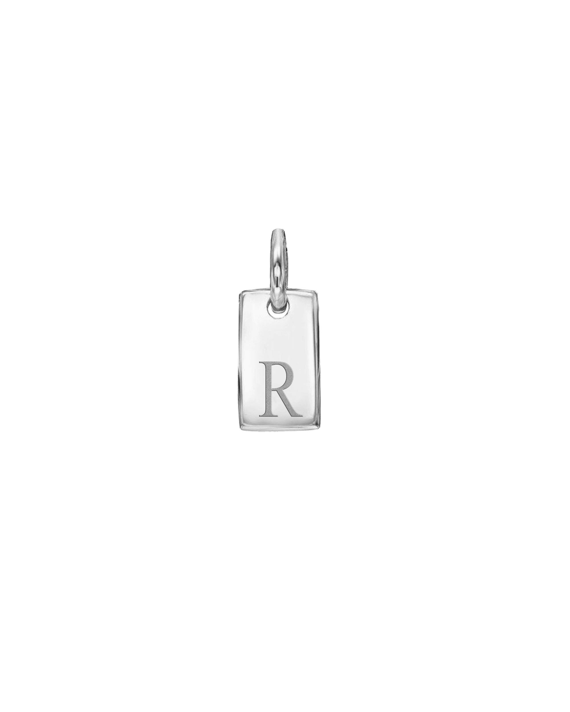 Mini Dog Tag Charm - 14K White Gold Charm magal-dev 