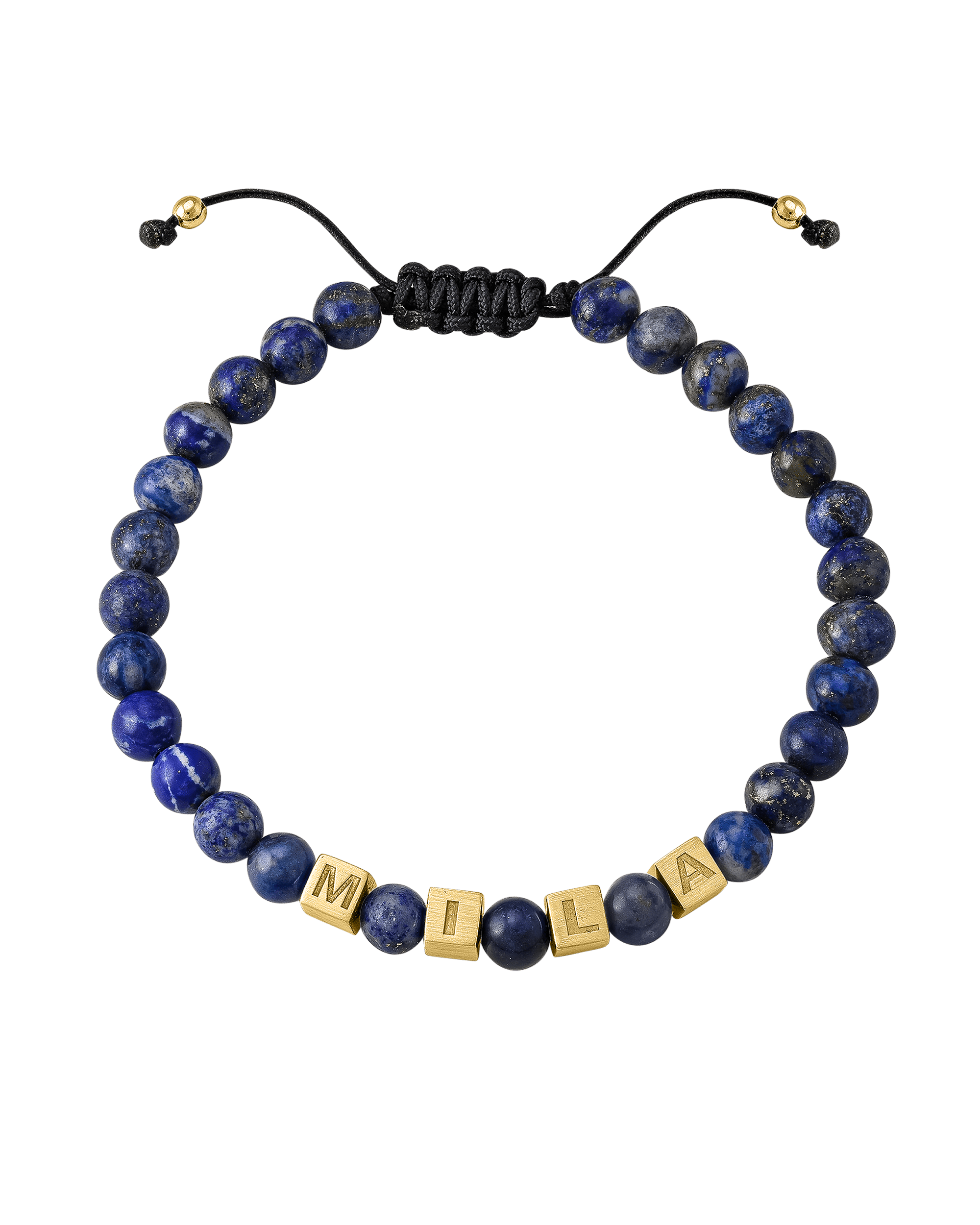 Men’s Alpha Block Bracelet - 18K Gold Vermeil Bracelets magal-dev Blue Sodalite 1 