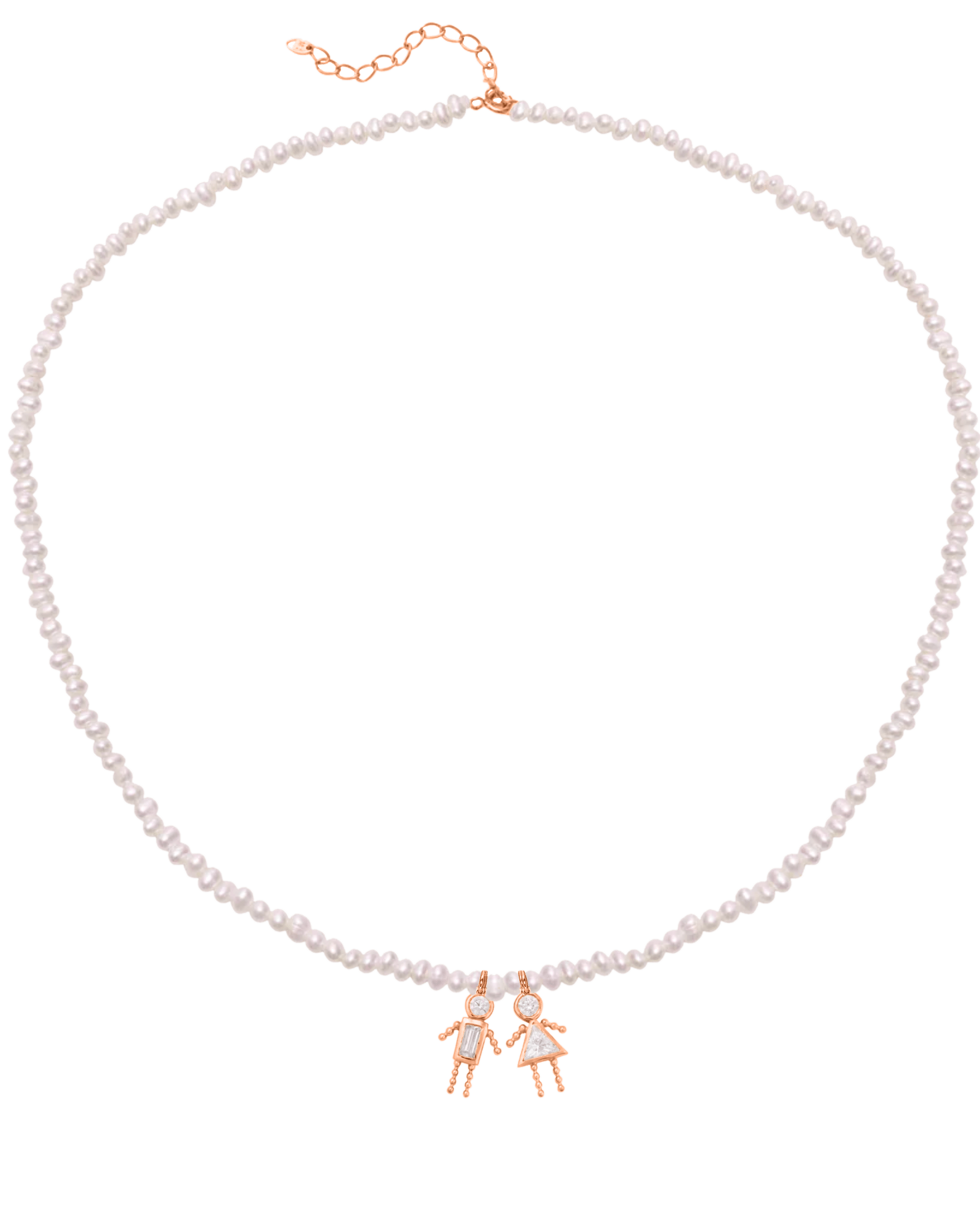 Mini Me Pearl Necklace - 18K Rose Vermeil Necklaces magal-dev 1 16"+ 2" extender 