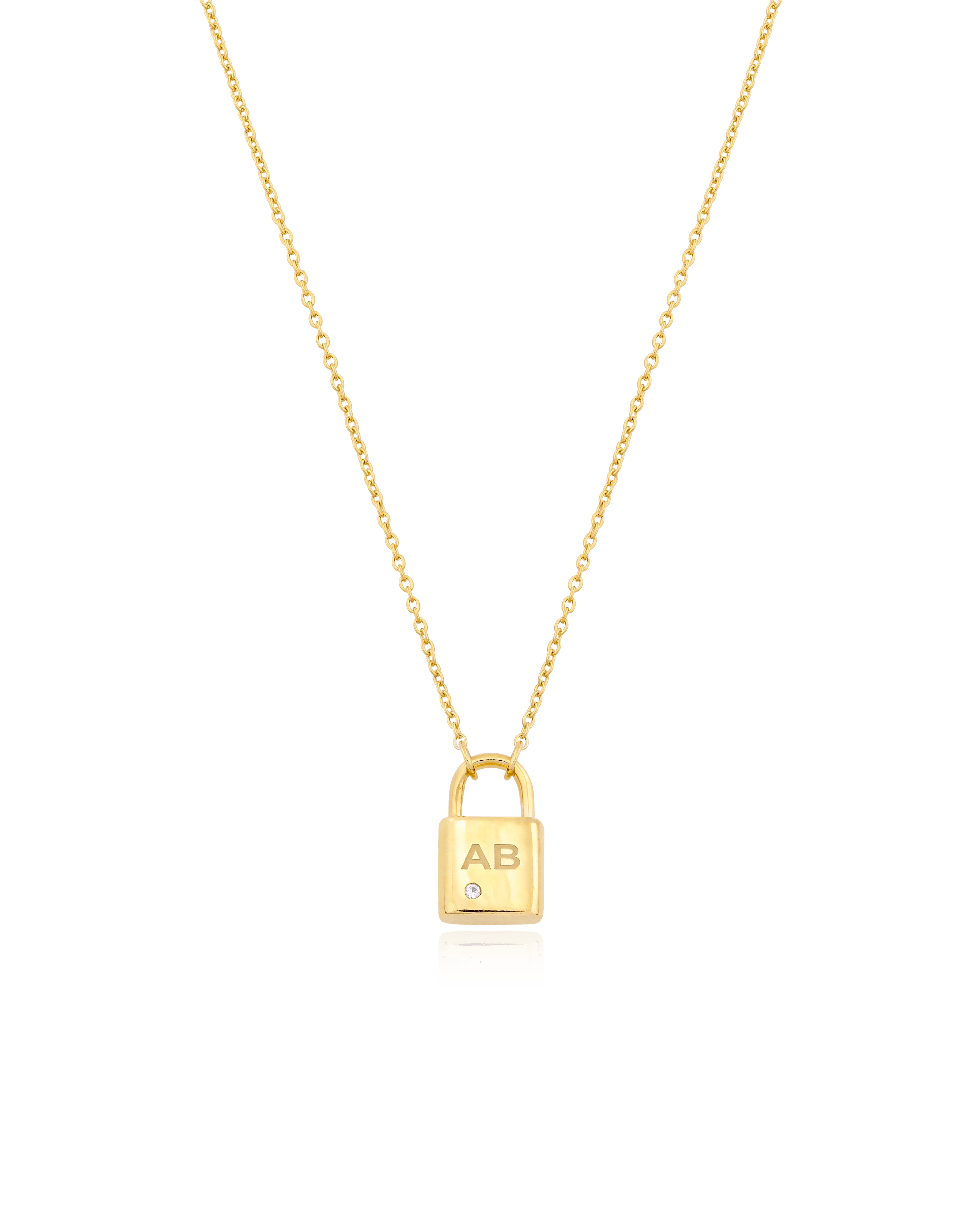 lock initial pendant necklace - Luna Boutique