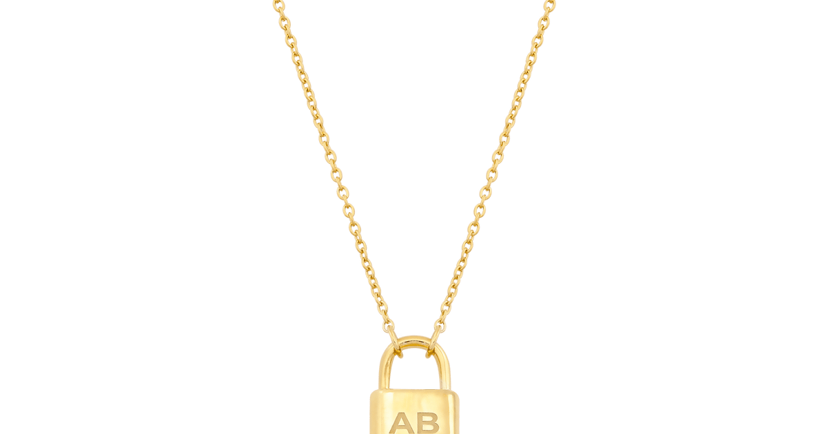 Initial Lock Padlock Necklace