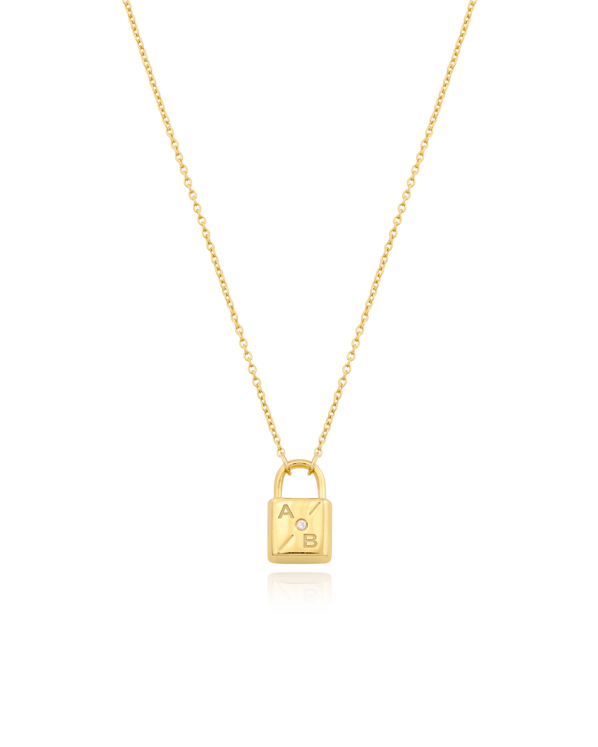 Padlock Pendant Necklace Yellow Gold