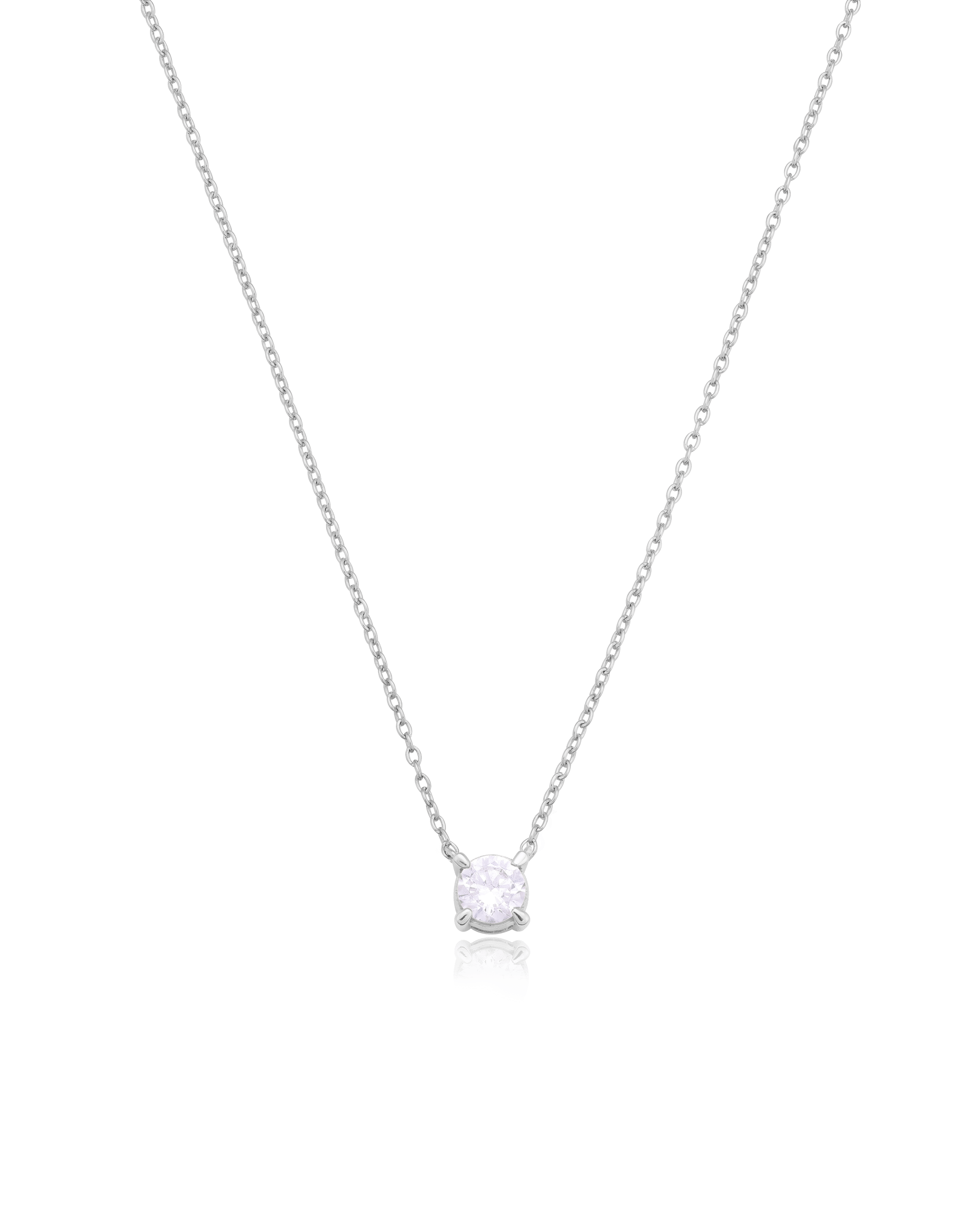 Round Solitaire Diamond Necklace - 14K Yellow Gold Necklaces magal-dev 