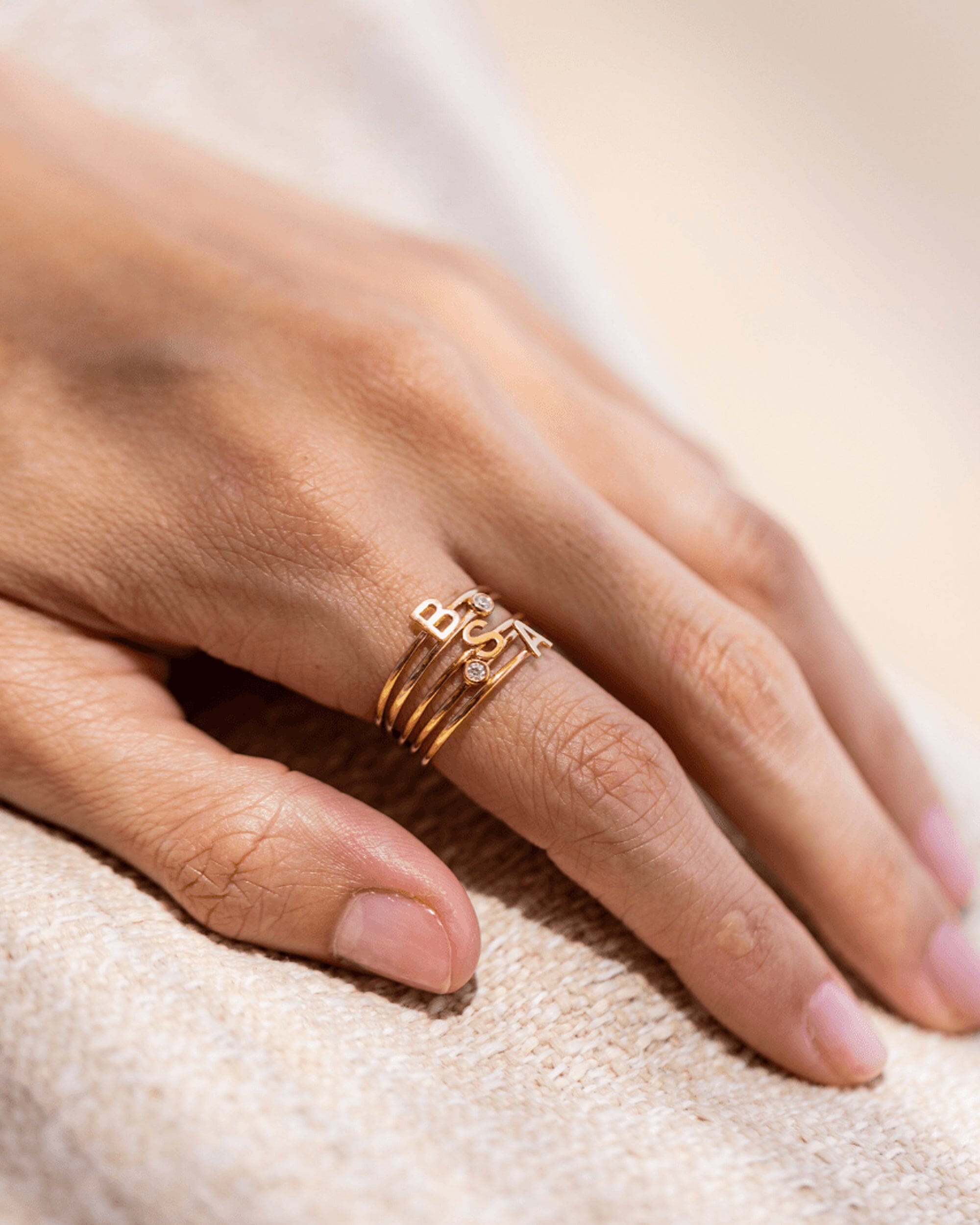 Stackable Initial Ring(s) - 18K Gold Vermeil Rings magal-dev 