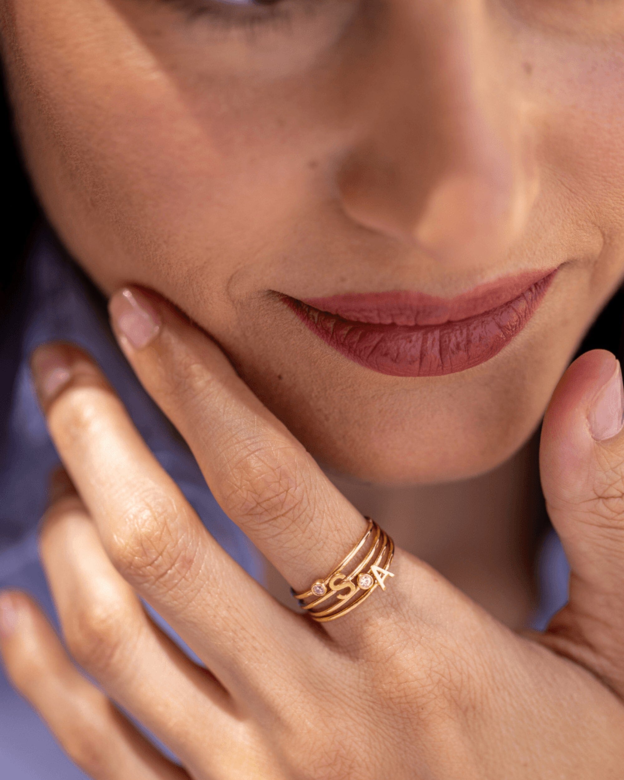 Stackable Initial Ring(s) - 925 Sterling Silver Rings magal-dev 