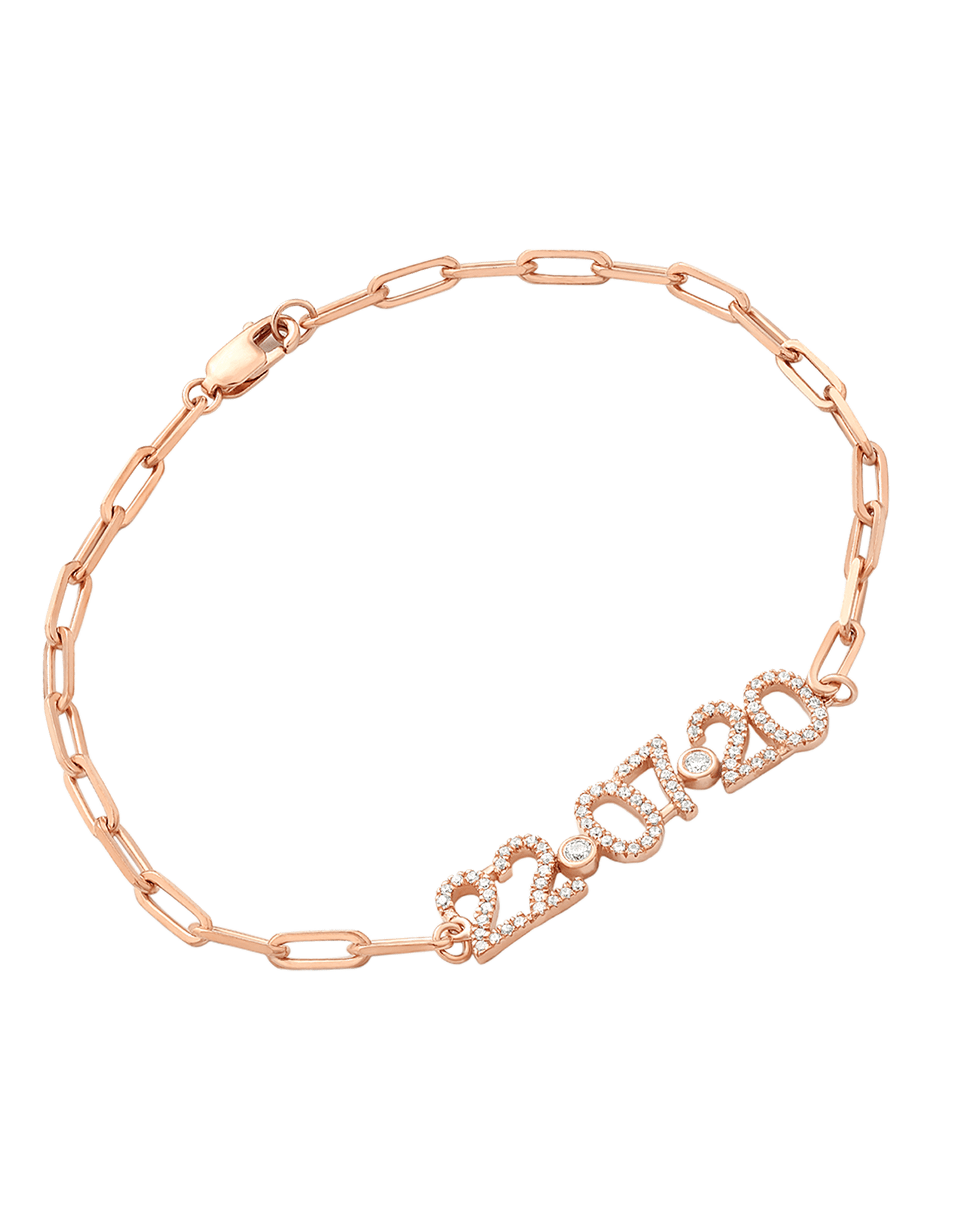 Birthdate Diamond Paved Bracelet - 14K Yellow Gold Bracelets magal-dev 