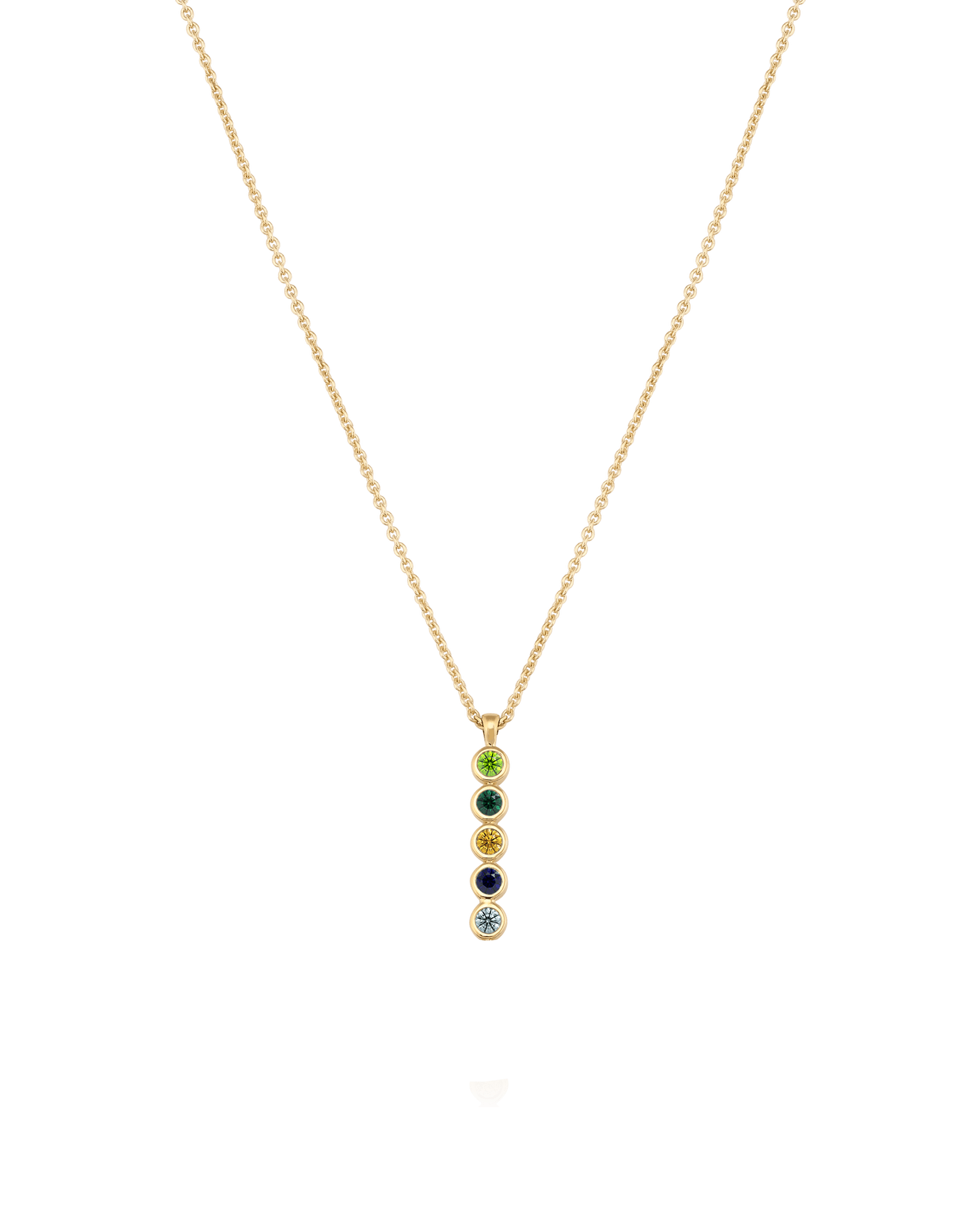 Birthstone Bar Chain Necklace - 925 Sterling Silver Necklaces 925 Silver 